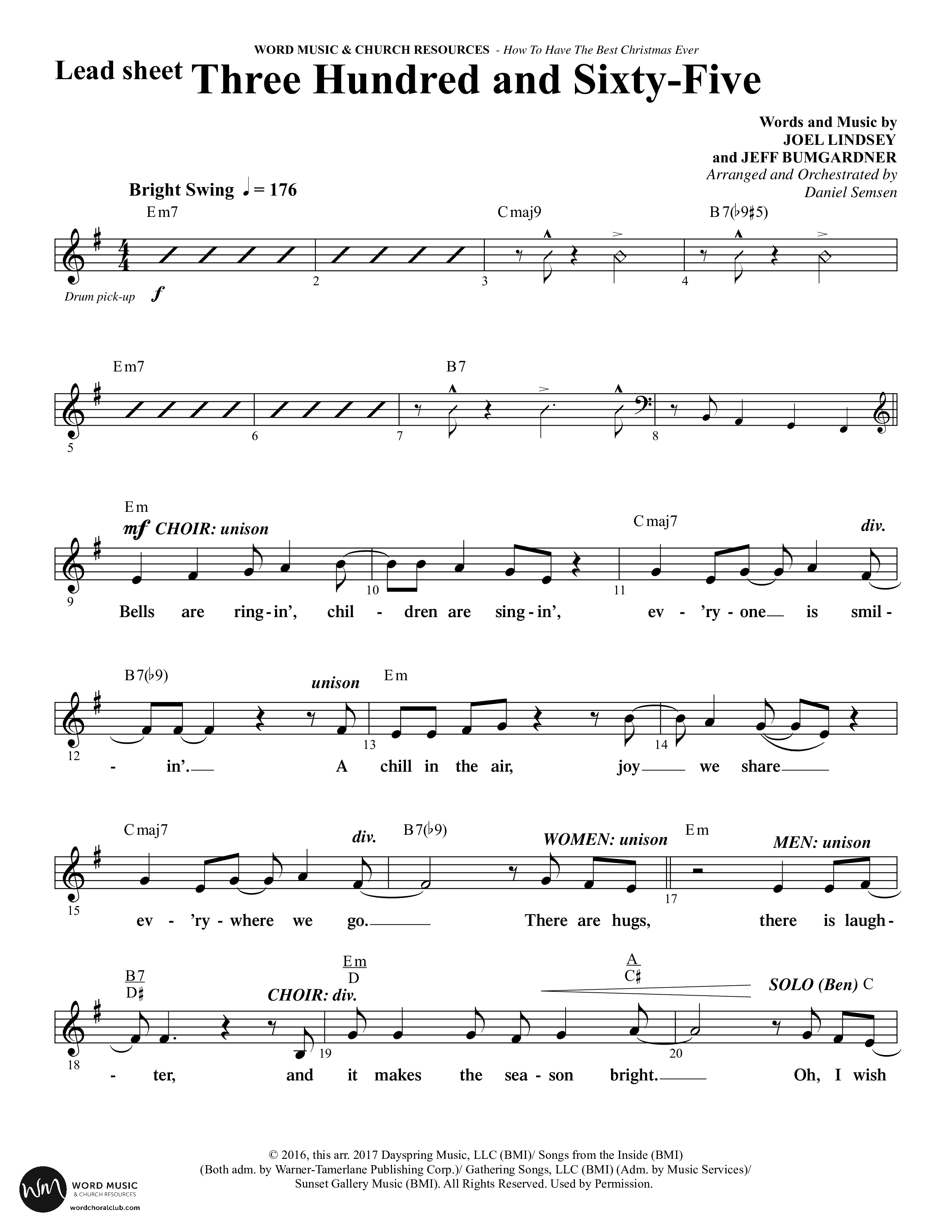 How To Have The Best Christmas Ever (15 Song Choral Collection) Song 14 (Lead & Chords) (Word Music Choral / Arr. Daniel Semsen)