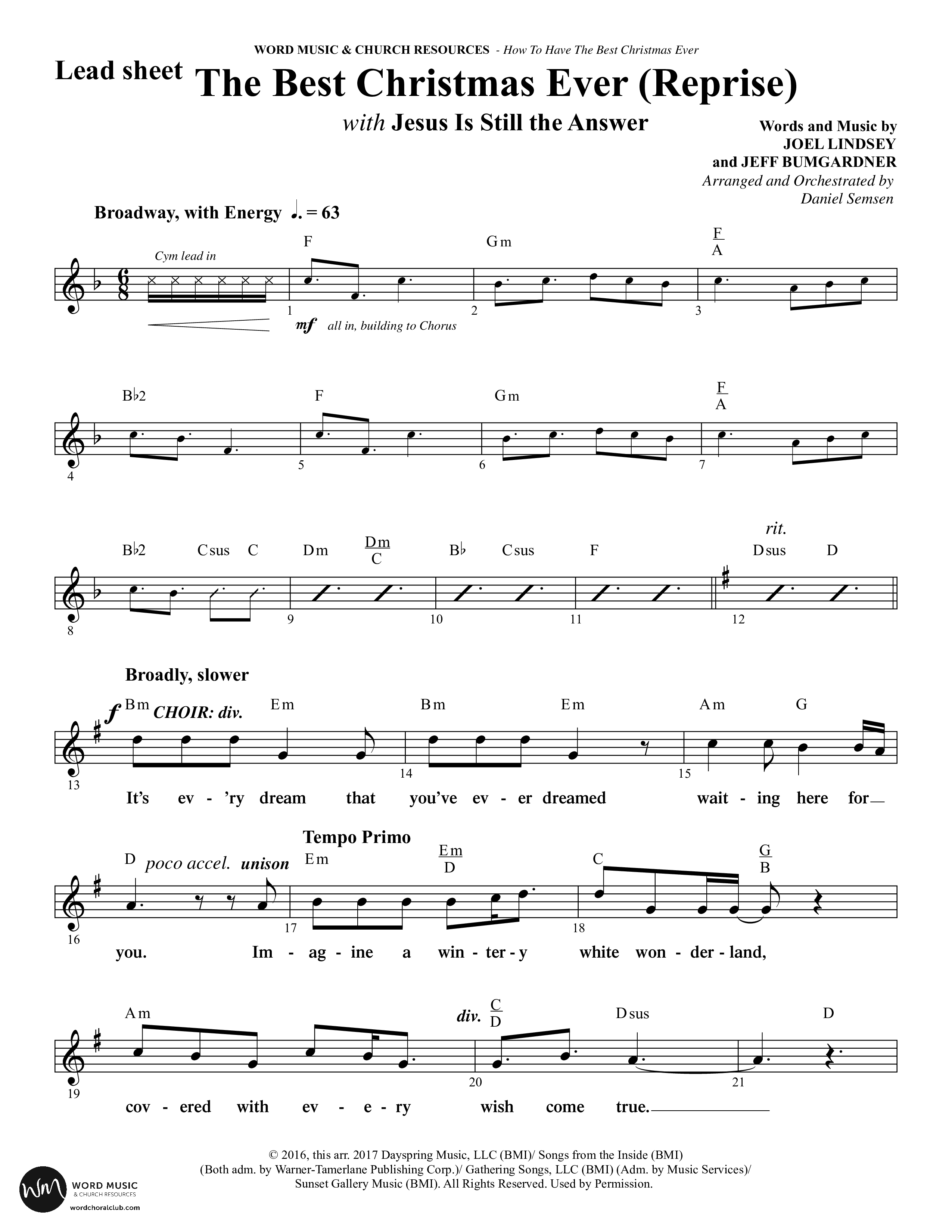 How To Have The Best Christmas Ever (15 Song Choral Collection) Song 15 (Lead & Chords) (Word Music Choral / Arr. Daniel Semsen)