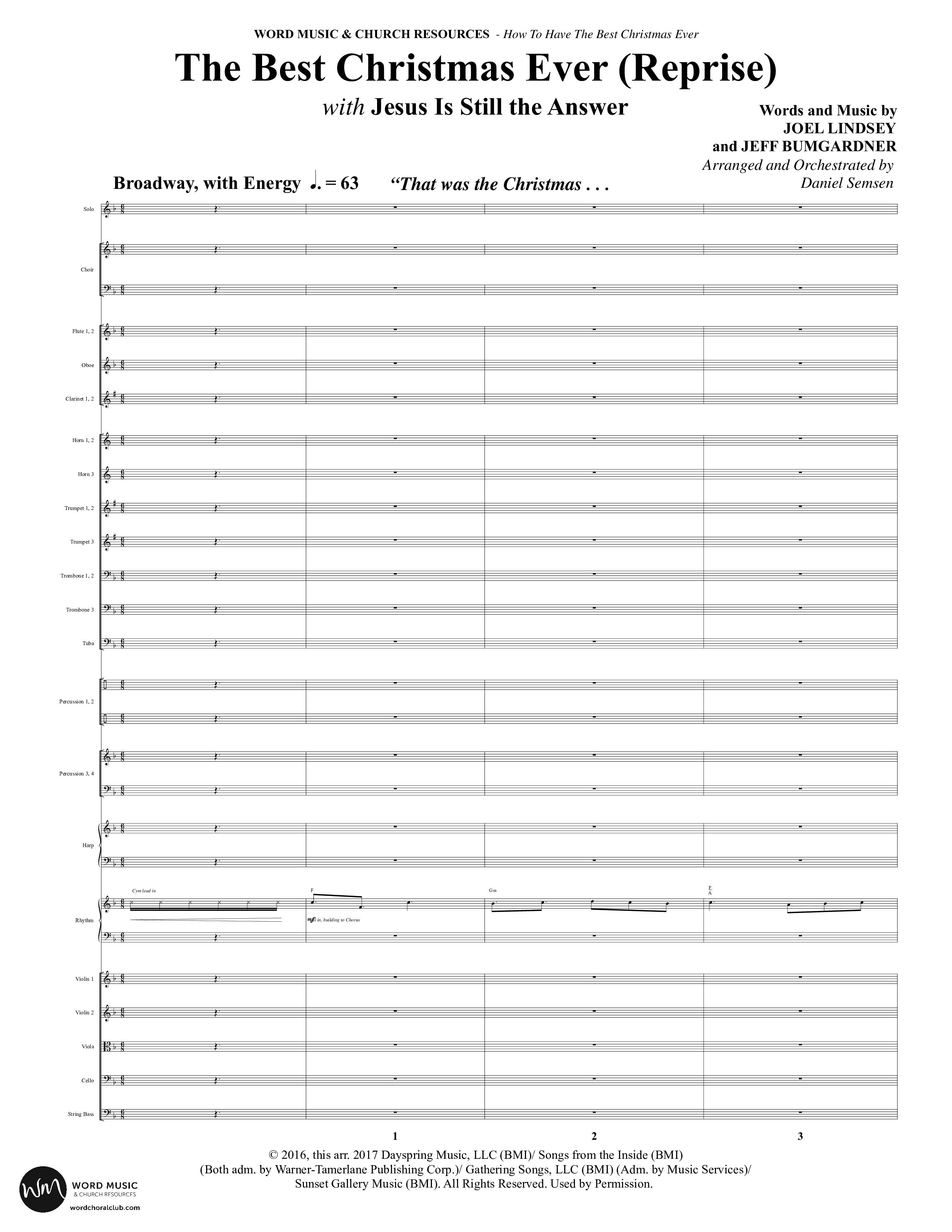 How To Have The Best Christmas Ever (15 Song Choral Collection) Song 15 (Orchestration) (Word Music Choral / Arr. Daniel Semsen)