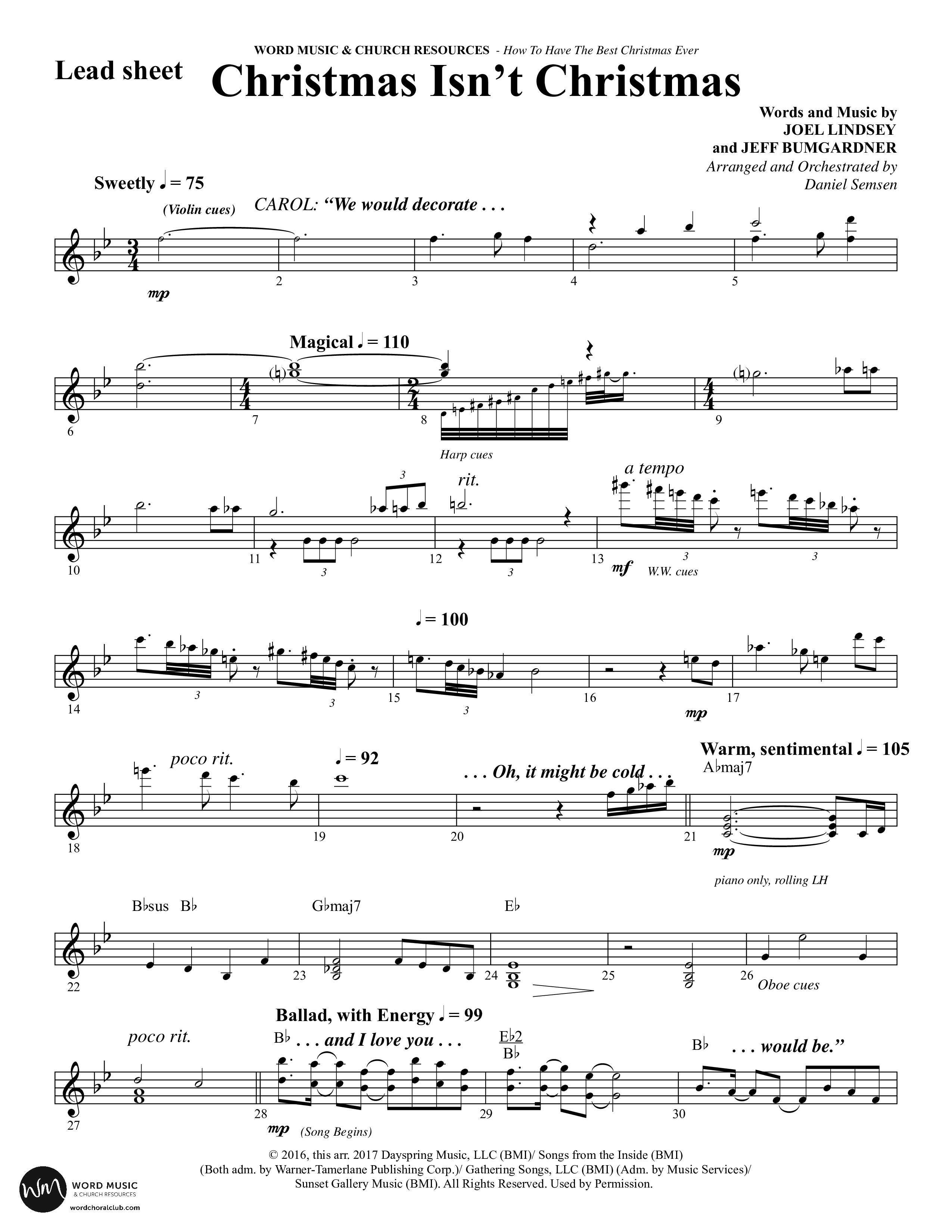 How To Have The Best Christmas Ever (15 Song Choral Collection) Song 3 (Lead & Chords) (Word Music Choral / Arr. Daniel Semsen)