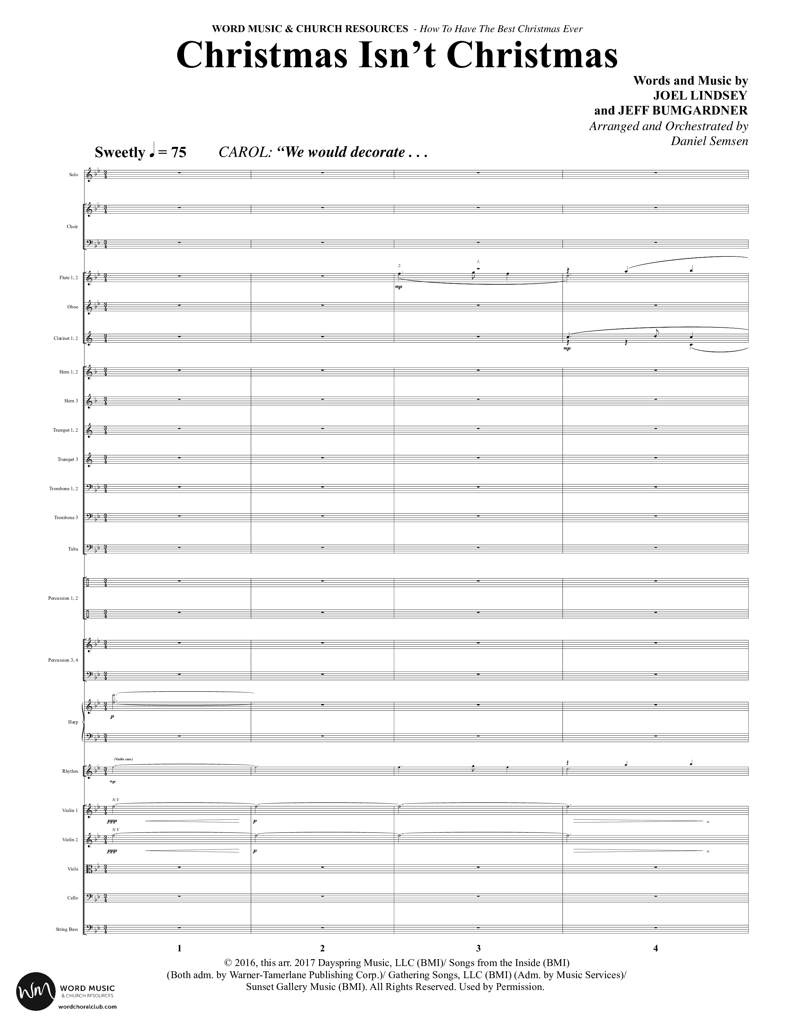 How To Have The Best Christmas Ever (15 Song Choral Collection) Song 3 (Orchestration) (Word Music Choral / Arr. Daniel Semsen)
