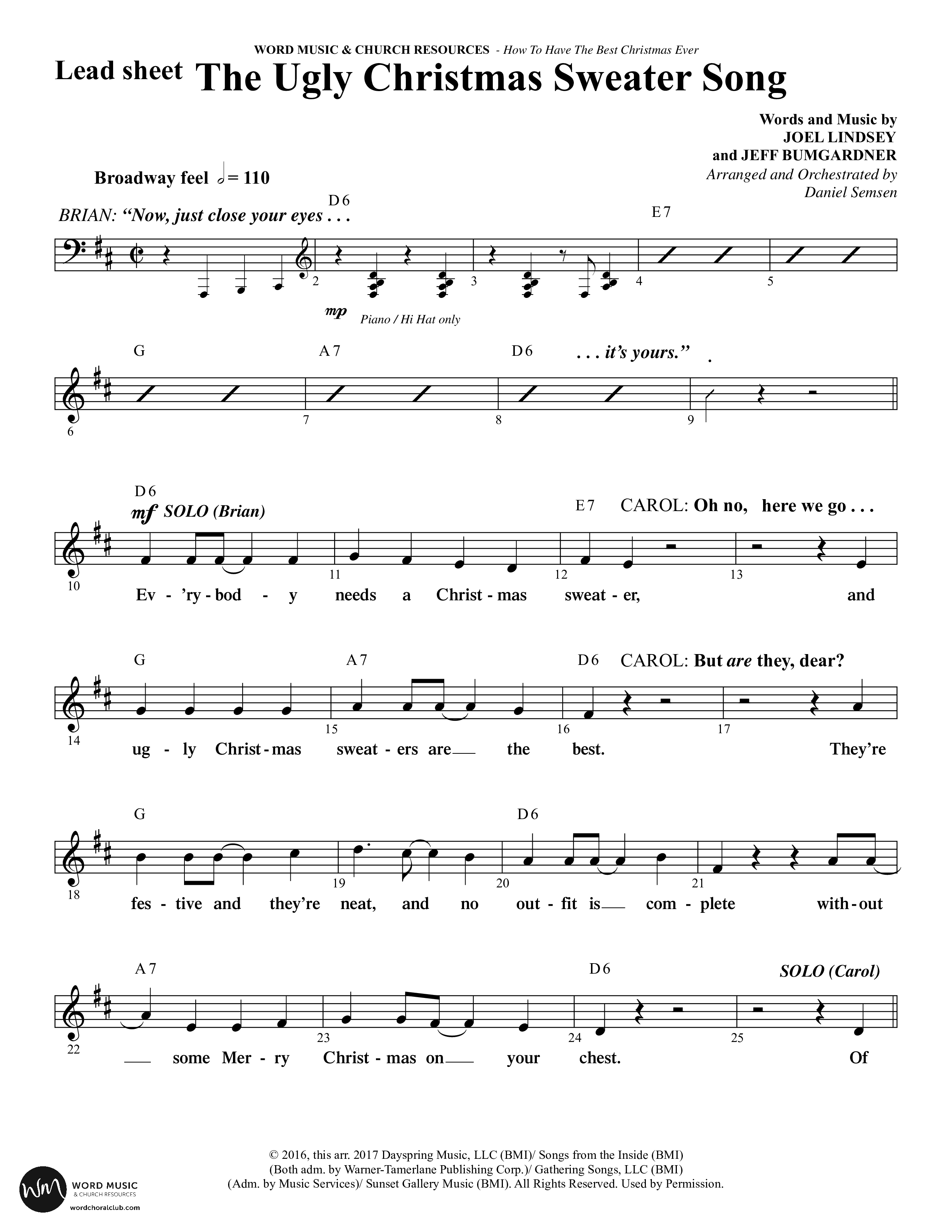 How To Have The Best Christmas Ever (15 Song Choral Collection) Song 4 (Lead & Chords) (Word Music Choral / Arr. Daniel Semsen)