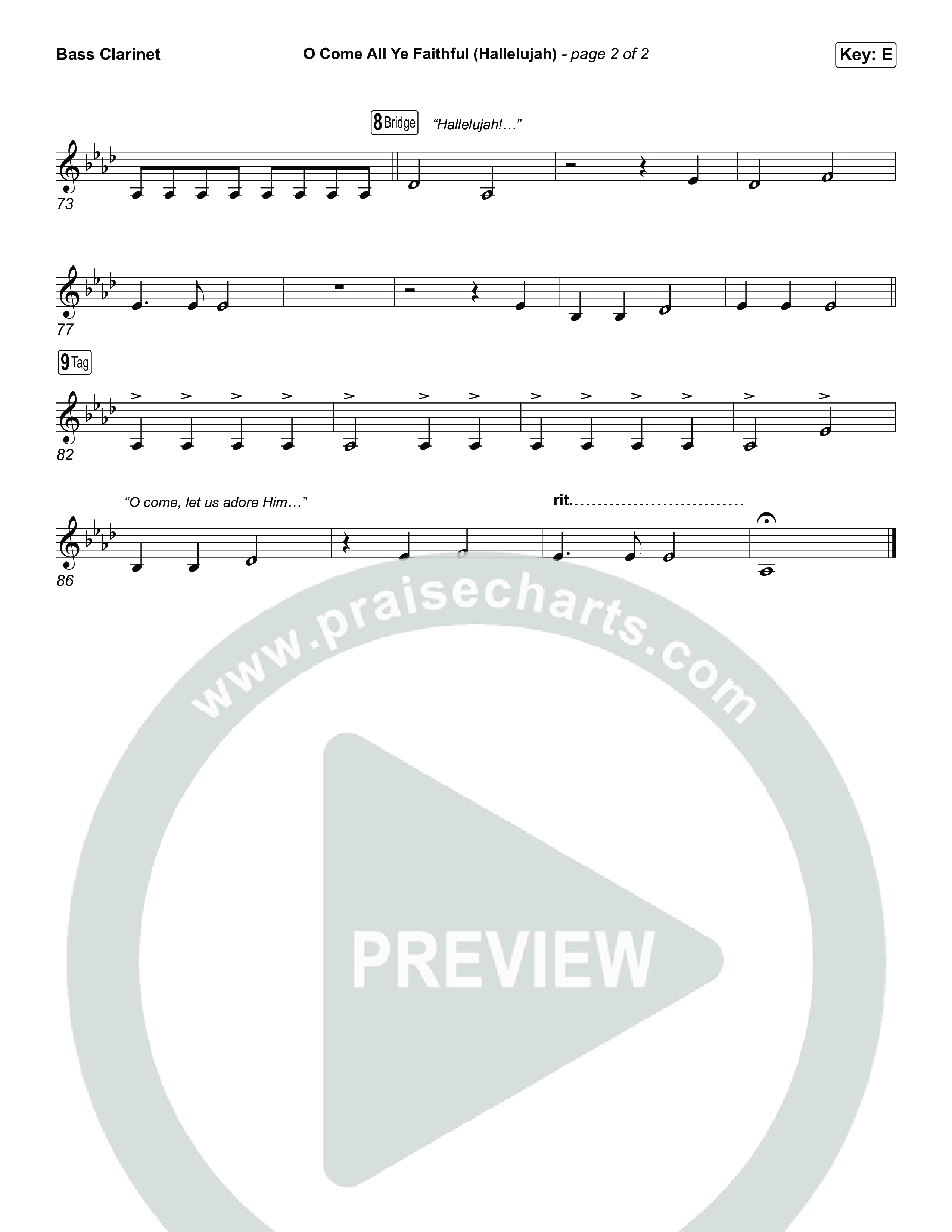 O Come All Ye Faithful (Hallelujah) (Choral Anthem SATB) Bass Clarinet (Charity Gayle / Arr. Luke Gambill)