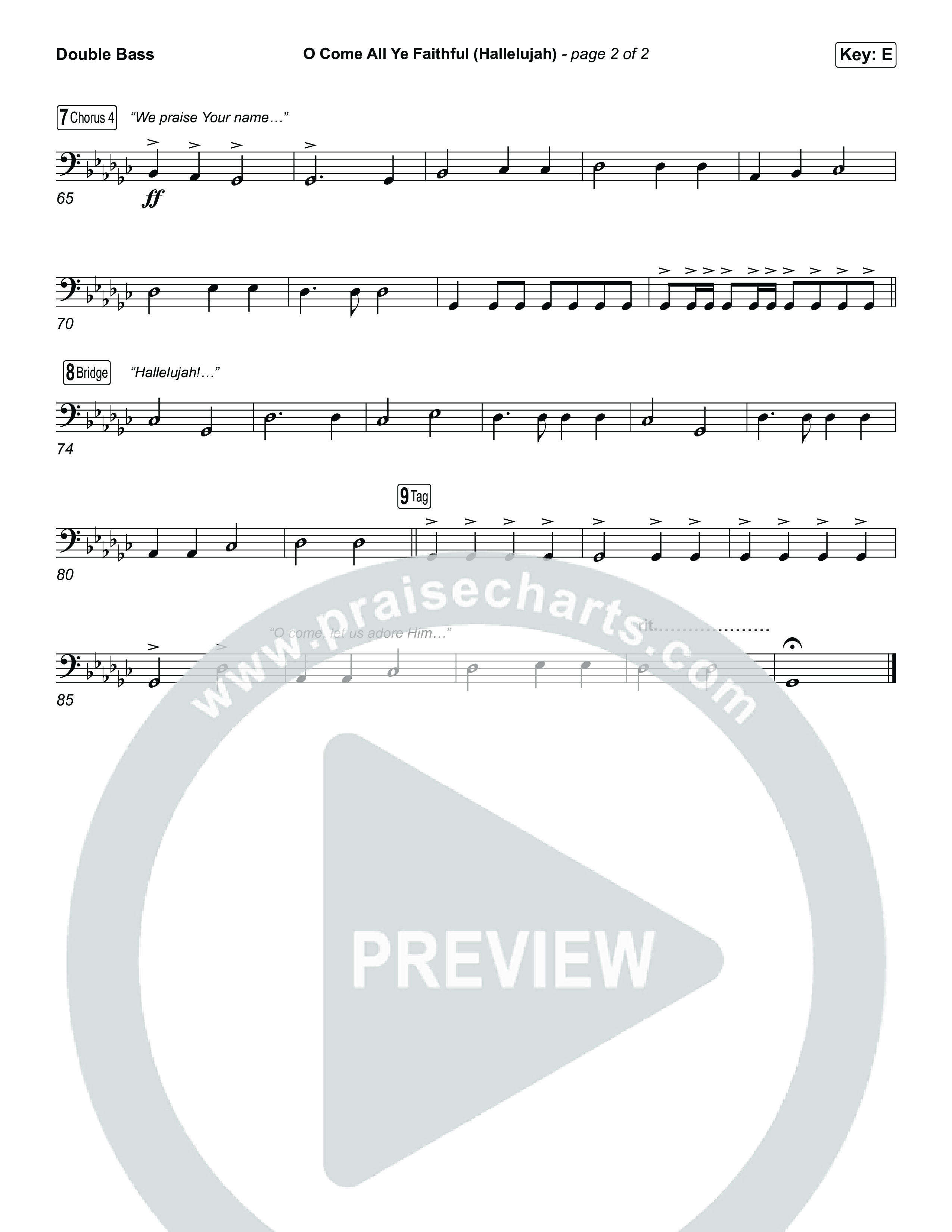 O Come All Ye Faithful (Hallelujah) (Choral Anthem SATB) String Bass (Charity Gayle / Arr. Luke Gambill)