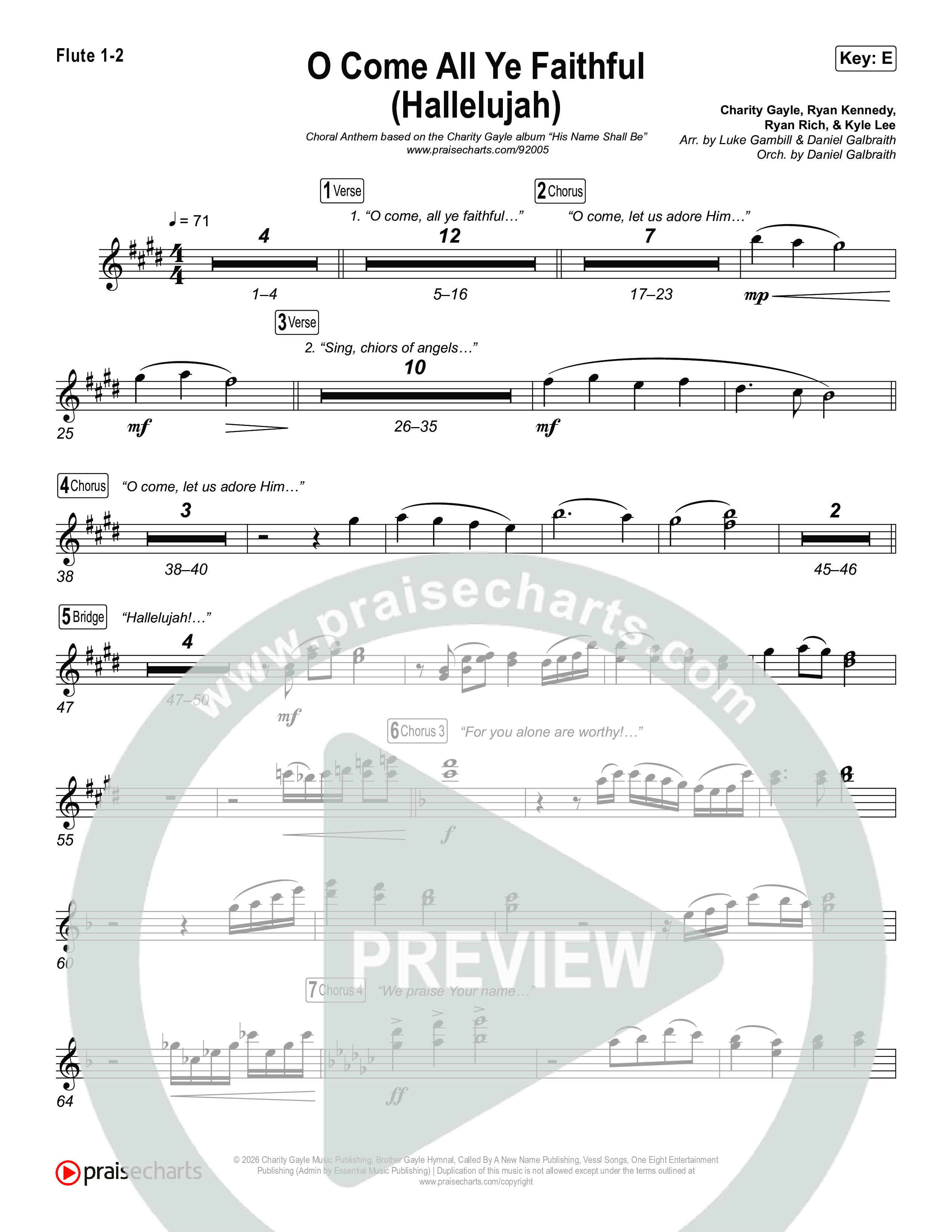 O Come All Ye Faithful (Hallelujah) (Choral Anthem SATB) Wind Pack (Charity Gayle / Arr. Luke Gambill)