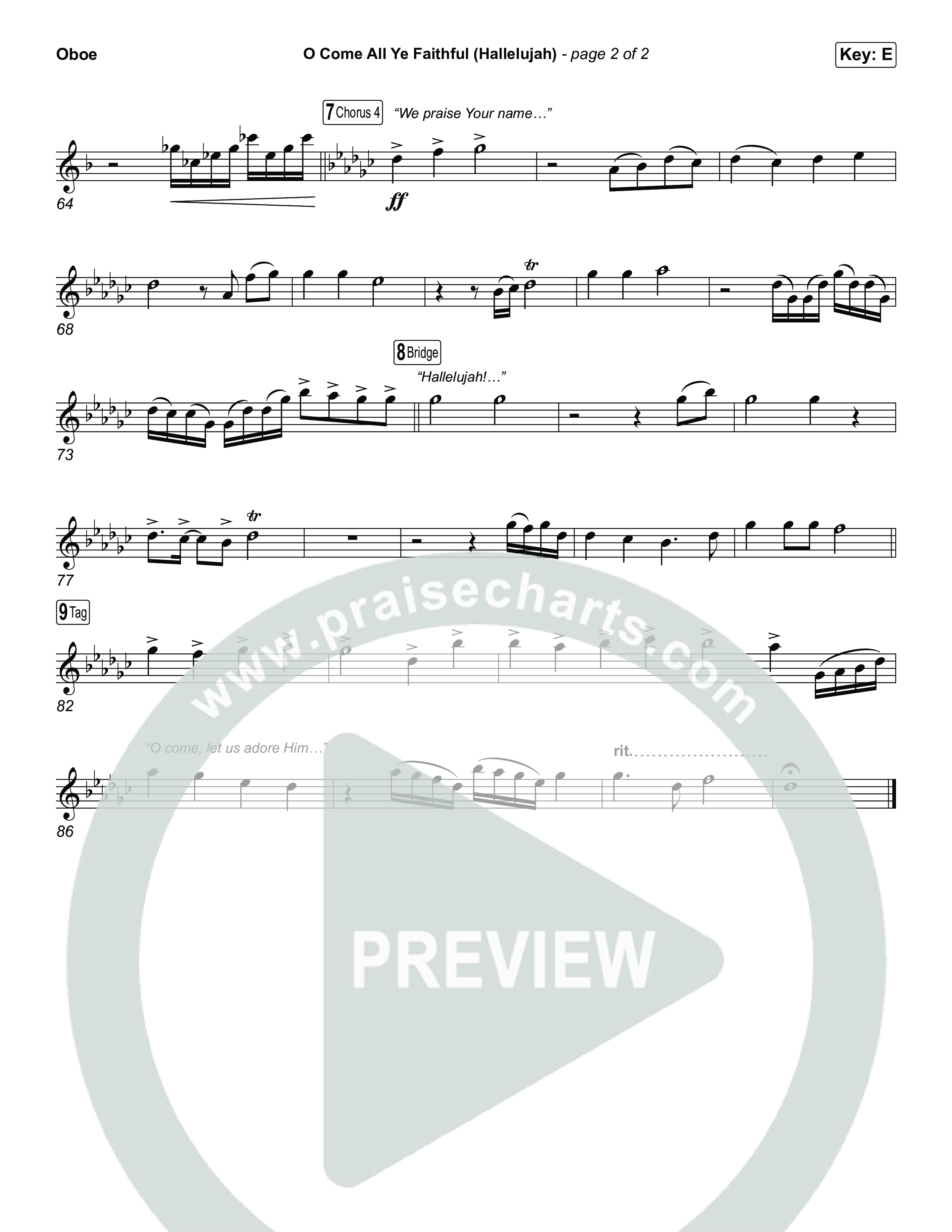 O Come All Ye Faithful (Hallelujah) (Choral Anthem SATB) Oboe (Charity Gayle / Arr. Luke Gambill)