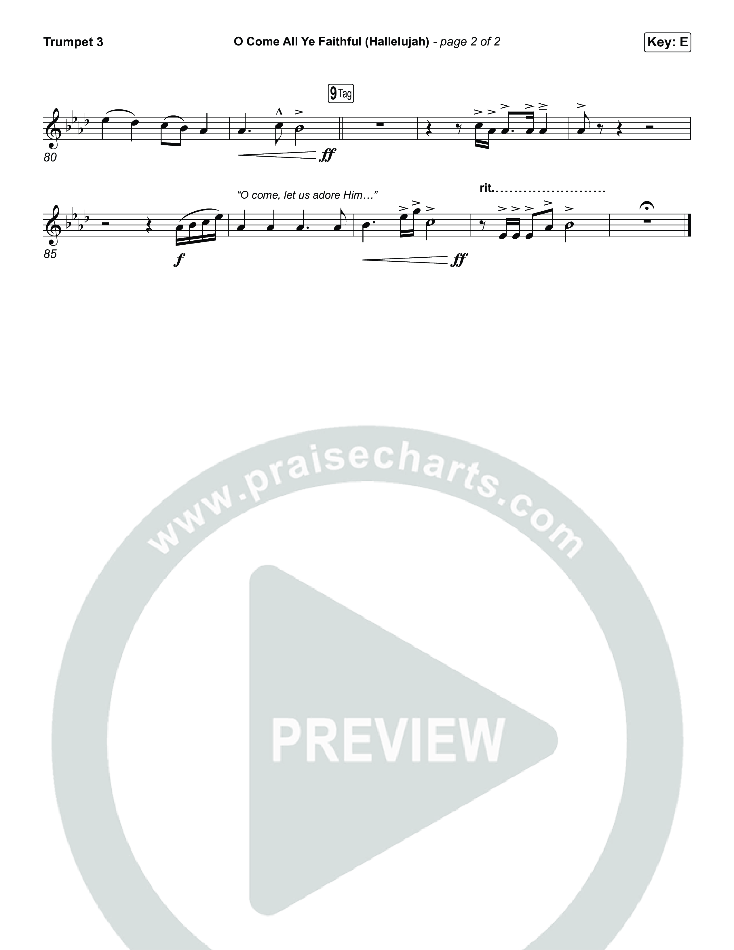 O Come All Ye Faithful (Hallelujah) (Choral Anthem SATB) Trumpet 3 (Charity Gayle / Arr. Luke Gambill)