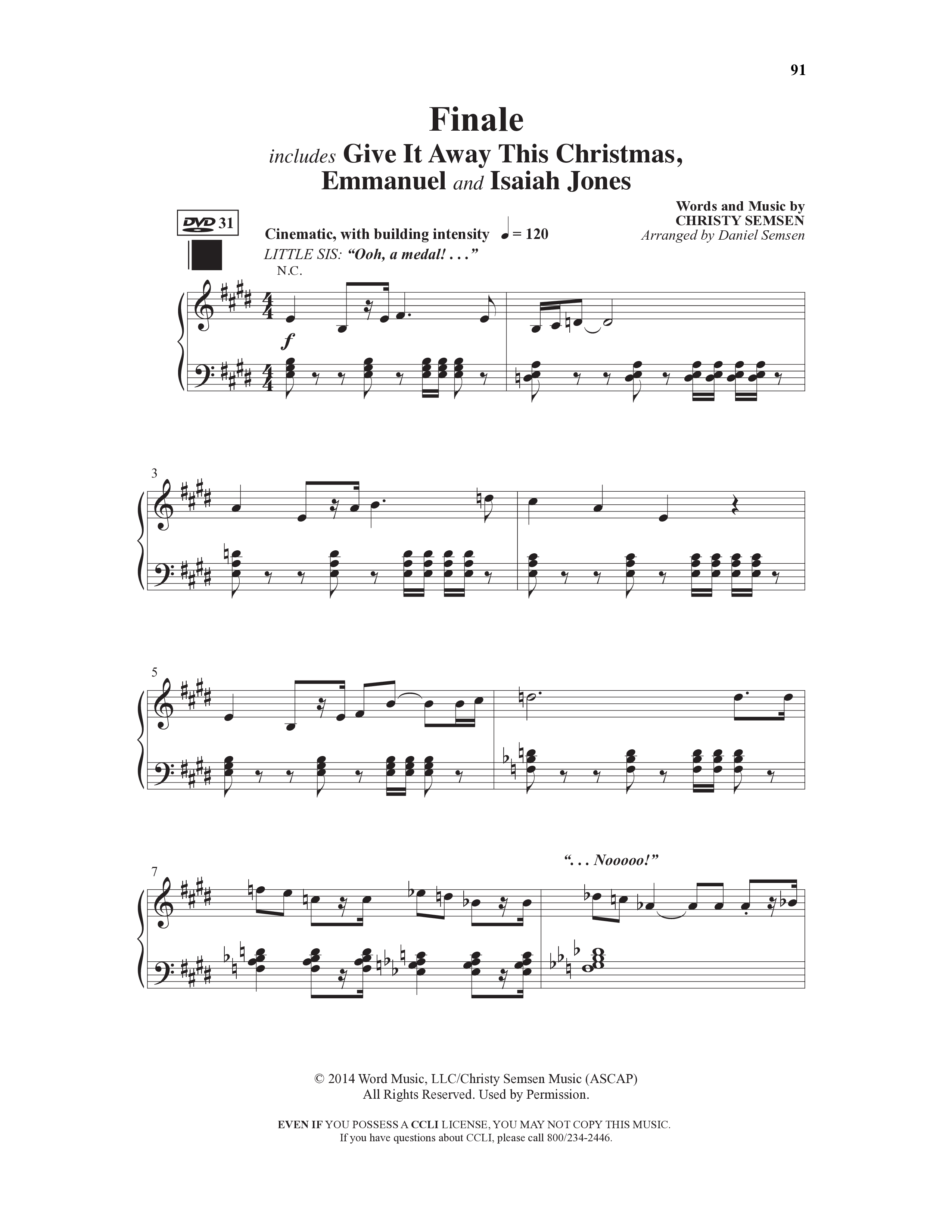 Isaiah Jones And Seekers Of The Lost Christmas Treasure (17 Song Choral Collection) Song 16 (Piano SATB) (WordKidz / Arr. Daniel Semsen)