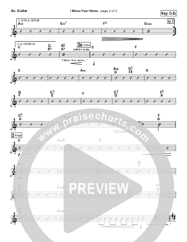 I Bless Your Name Acoustic Guitar (Songs of Brooklyn Tabernacle Choir (PraiseCharts Edition))