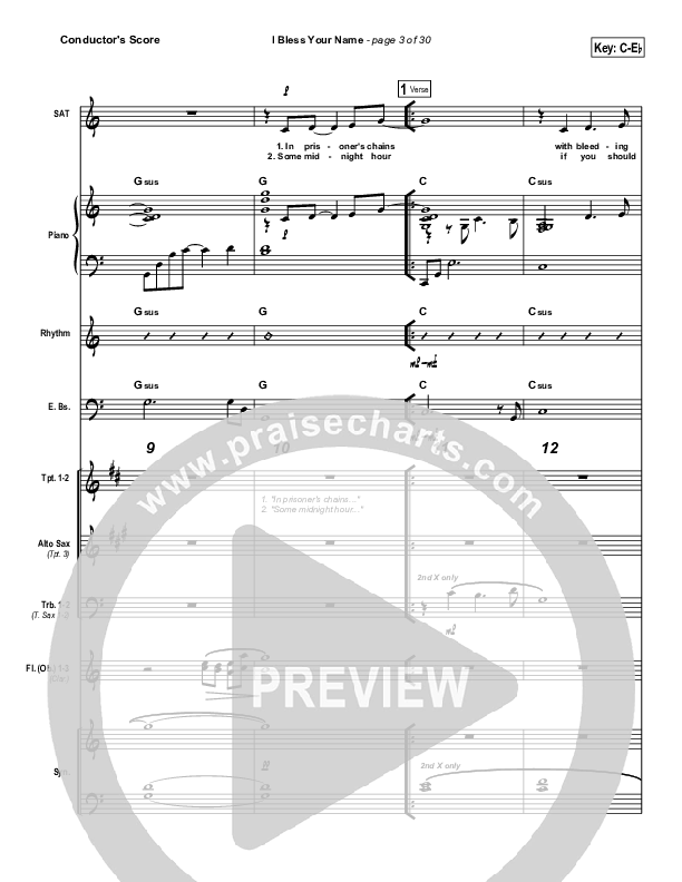 I Bless Your Name Conductor's Score (Songs of Brooklyn Tabernacle Choir (PraiseCharts Edition))