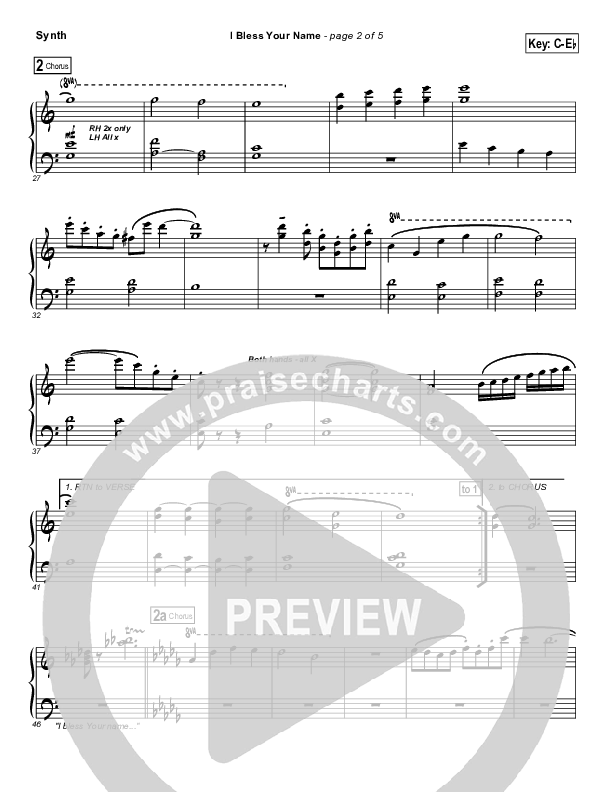 I Bless Your Name Synth Strings (Songs of Brooklyn Tabernacle Choir (PraiseCharts Edition))