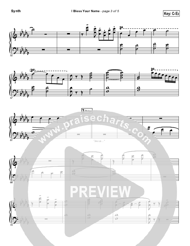 I Bless Your Name Synth Strings (Songs of Brooklyn Tabernacle Choir (PraiseCharts Edition))