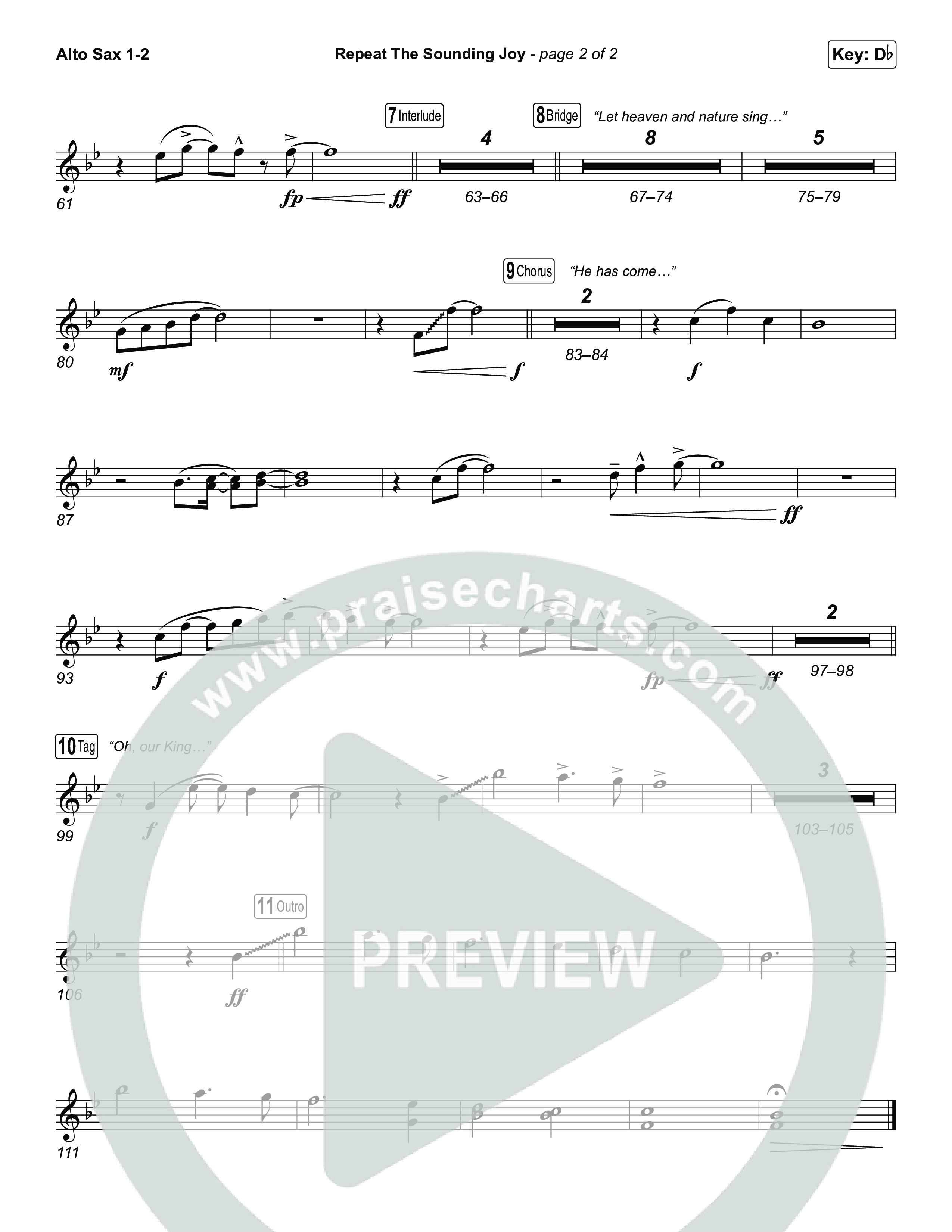 Repeat The Sounding Joy (Choral Anthem SATB) Sax Pack (Charity Gayle / Arr. Luke Gambill)