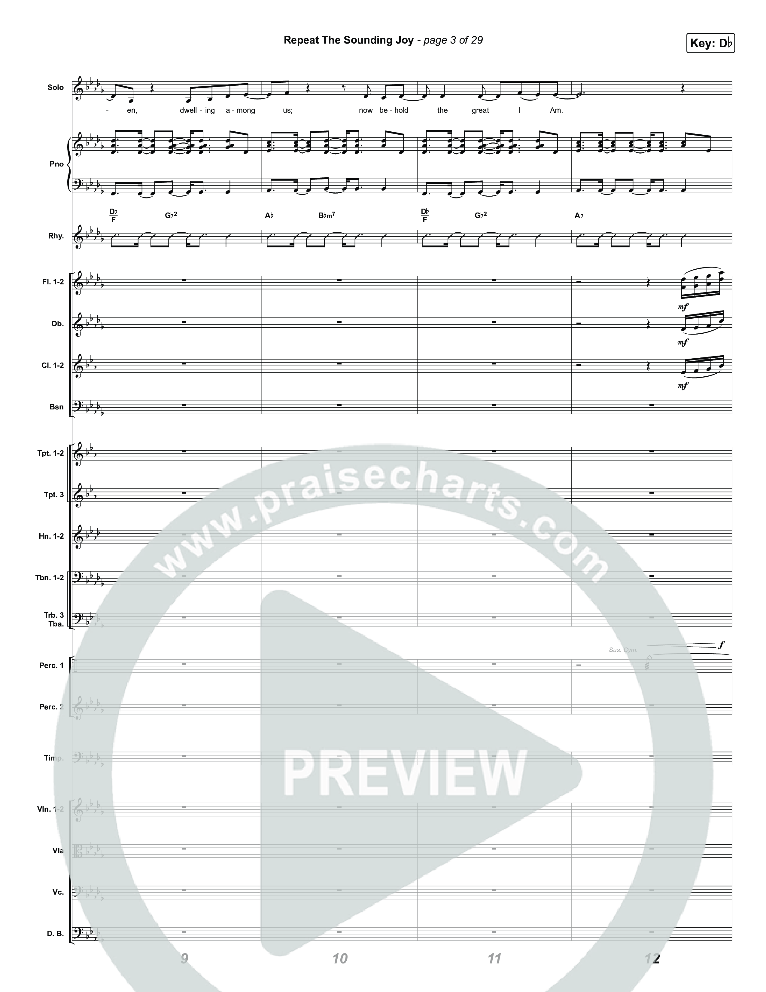 Repeat The Sounding Joy (Choral Anthem SATB) Orchestration (Charity Gayle / Arr. Luke Gambill)