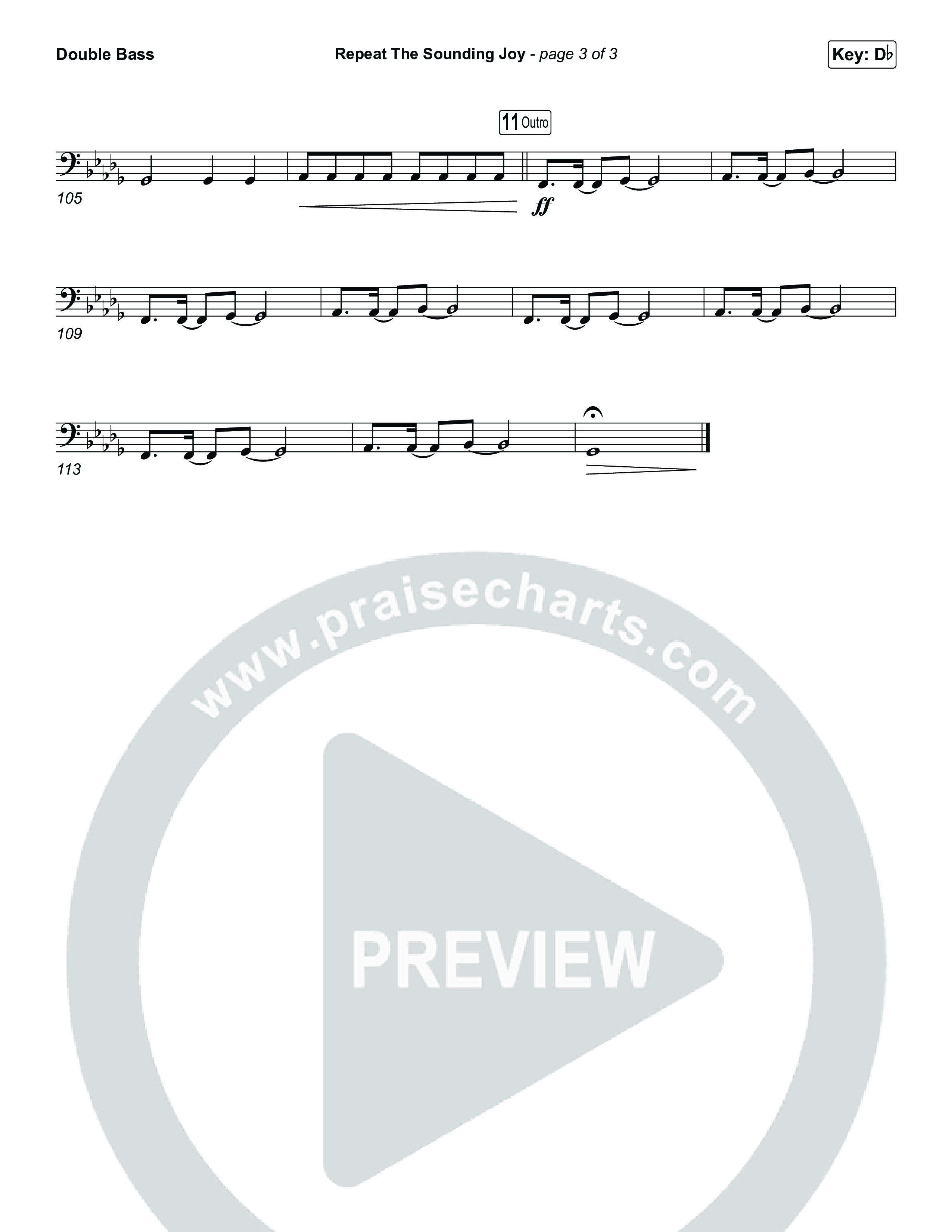 Repeat The Sounding Joy (Choral Anthem SATB) String Bass (Charity Gayle / Arr. Luke Gambill)