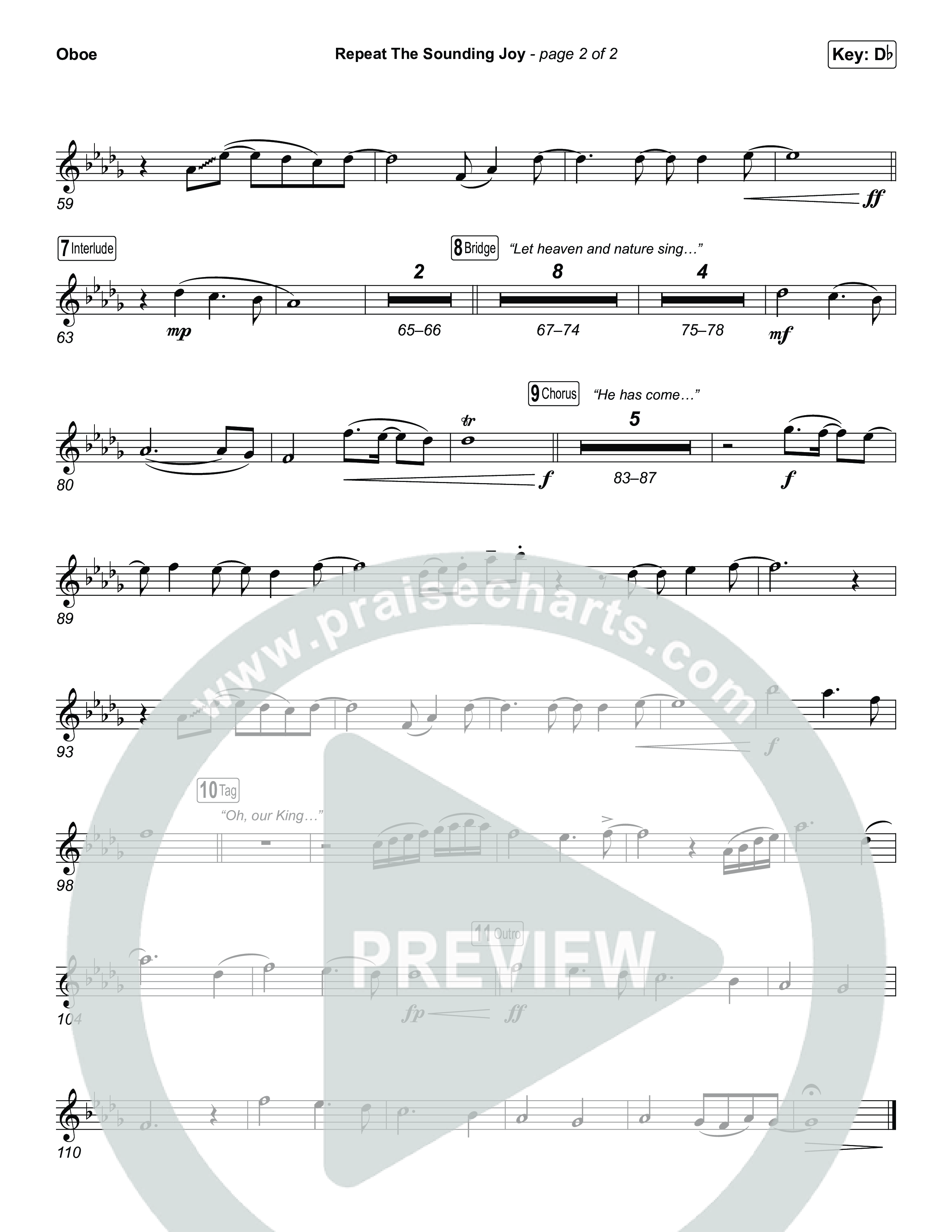 Repeat The Sounding Joy (Choral Anthem SATB) Oboe (Charity Gayle / Arr. Luke Gambill)