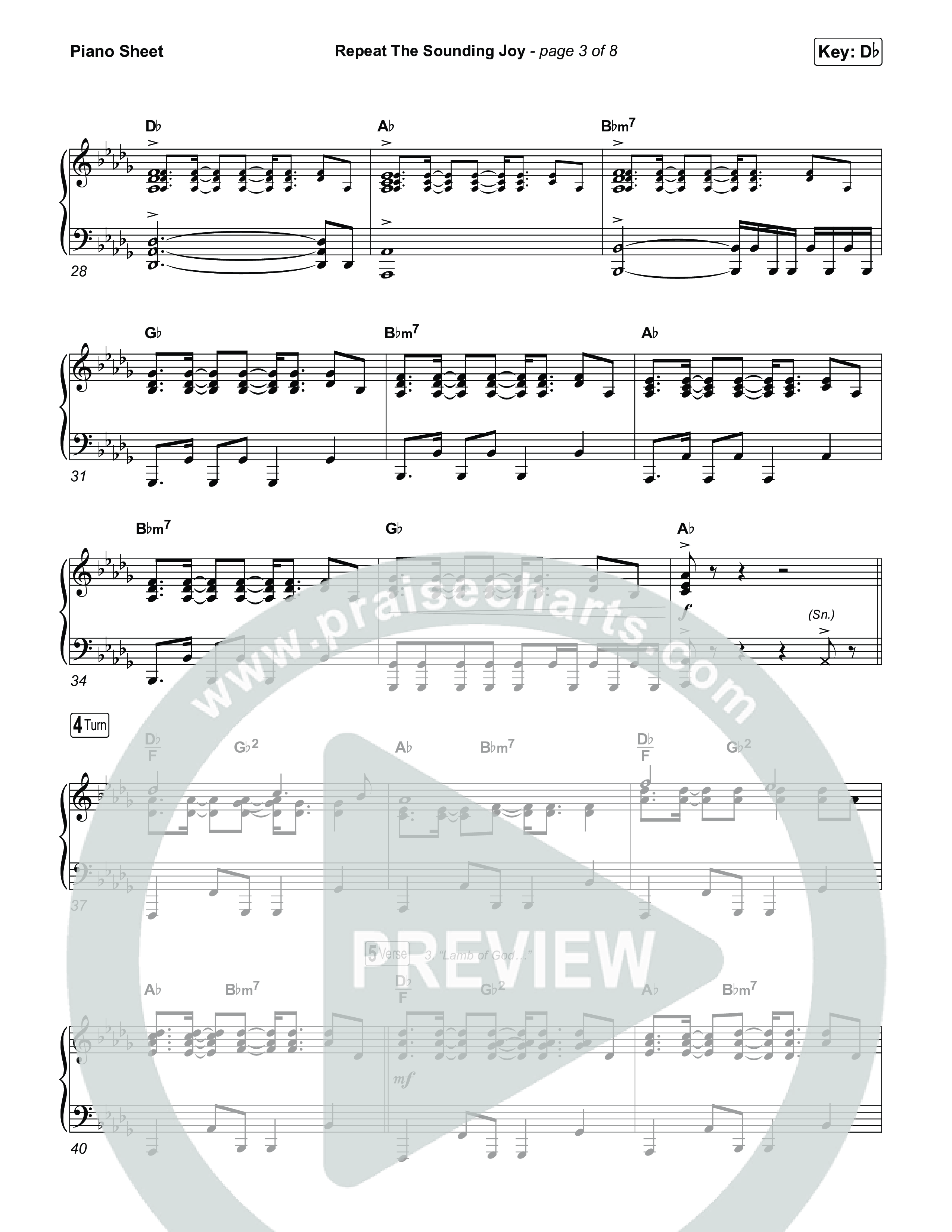 Repeat The Sounding Joy (Choral Anthem SATB) Piano Sheet (Charity Gayle / Arr. Luke Gambill)