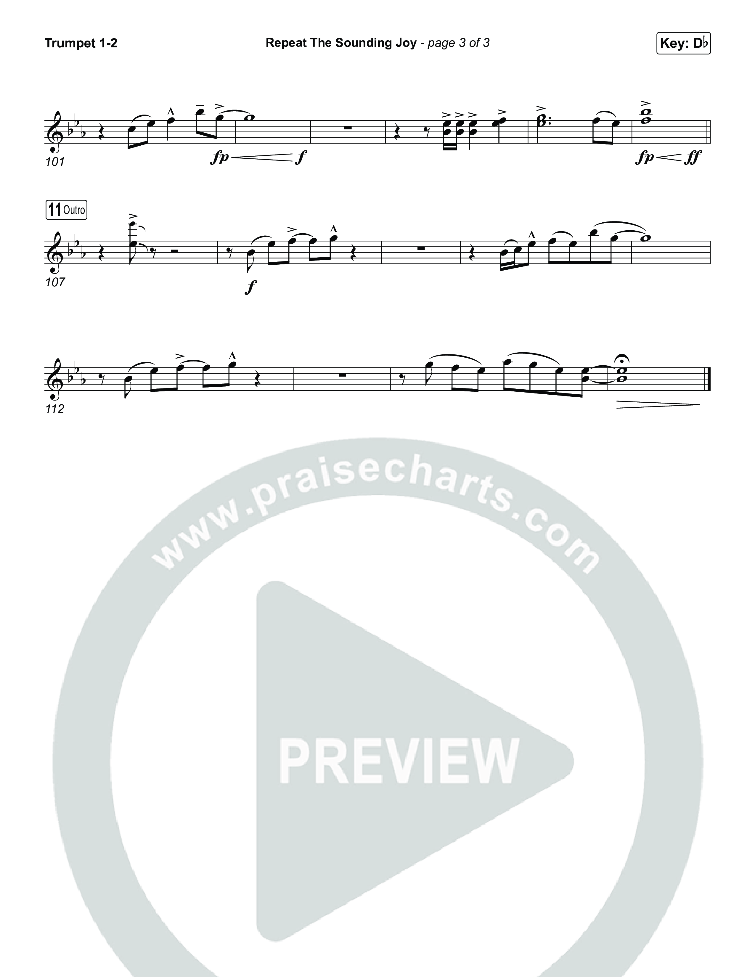 Repeat The Sounding Joy (Choral Anthem SATB) Trumpet 1,2 (Charity Gayle / Arr. Luke Gambill)