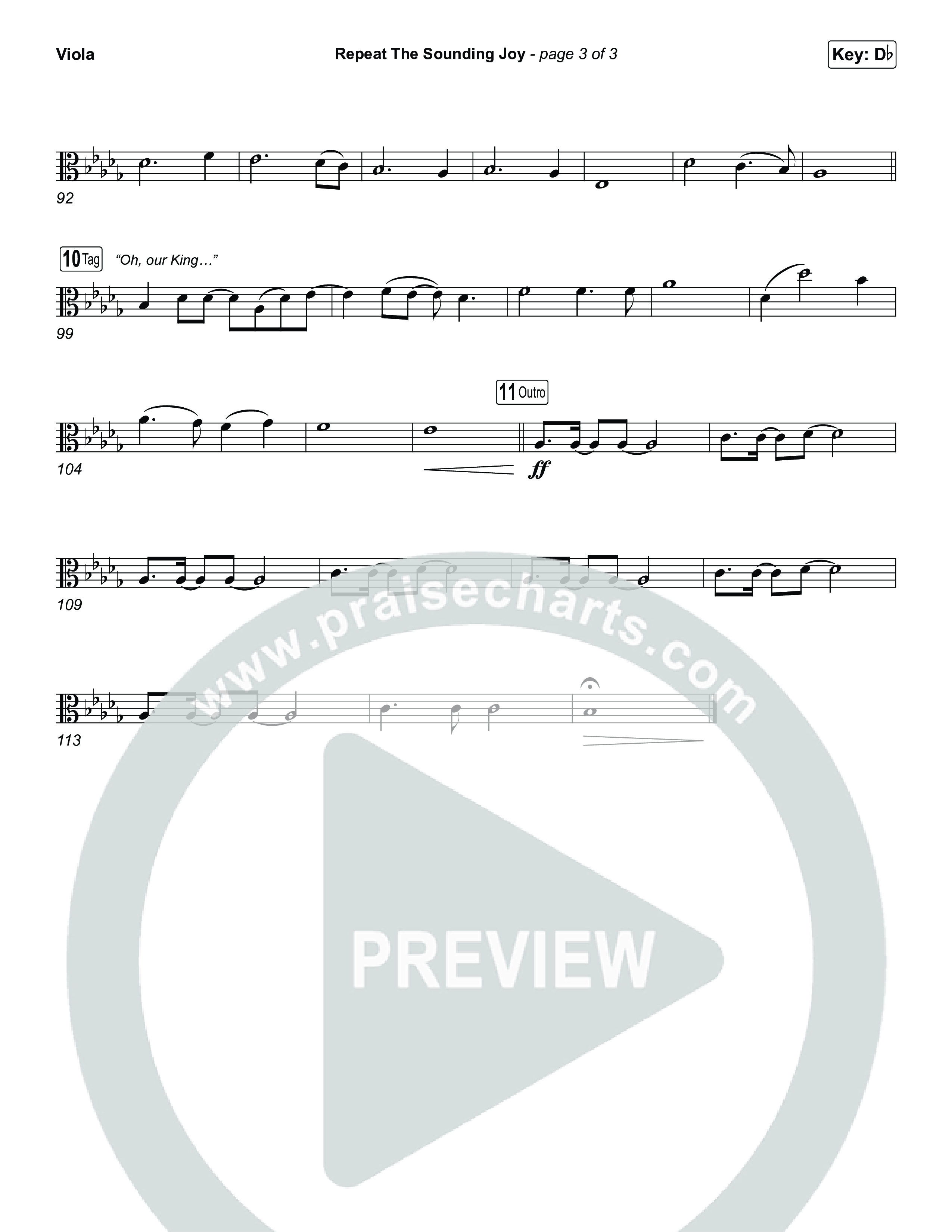 Repeat The Sounding Joy (Choral Anthem SATB) Viola (Charity Gayle / Arr. Luke Gambill)