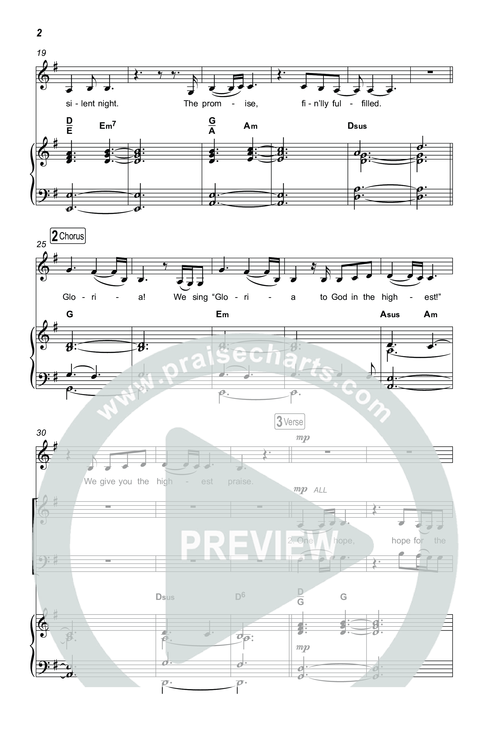 Gloria (He Shall Reign) (Choral Anthem SATB) Octavo (SATB & Pno) (Charity Gayle / Arr. Luke Gambill)