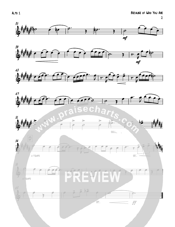 Because Of Who You Are (Instrumental) Alto Sax 1/2 (Todd Webb)