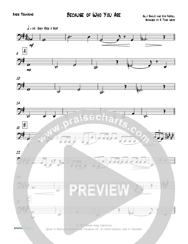 Because Of Who You Are (Instrumental) Bass Trombone (Todd Webb)