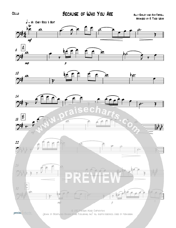 Because Of Who You Are (Instrumental) Cello (Todd Webb)