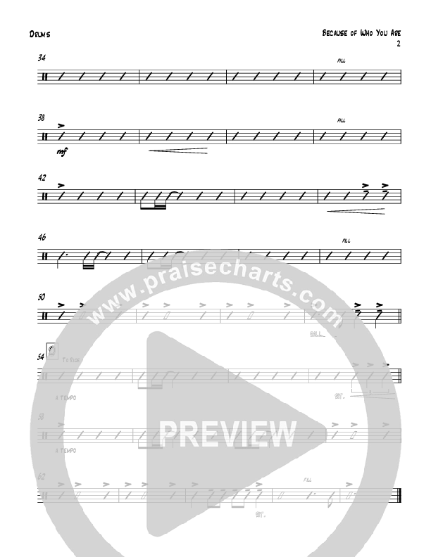 Because Of Who You Are (Instrumental) Drum Set (Todd Webb)