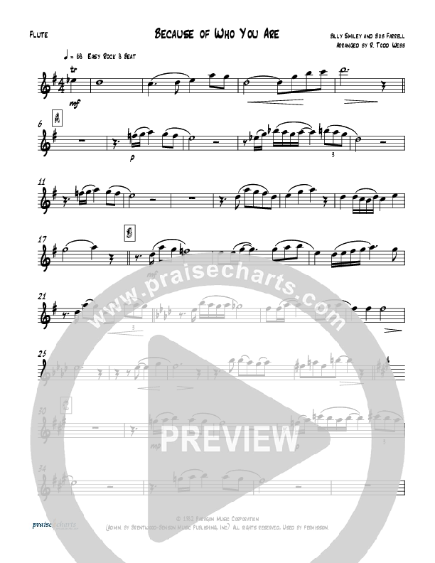 Because Of Who You Are (Instrumental) Flute (Todd Webb)