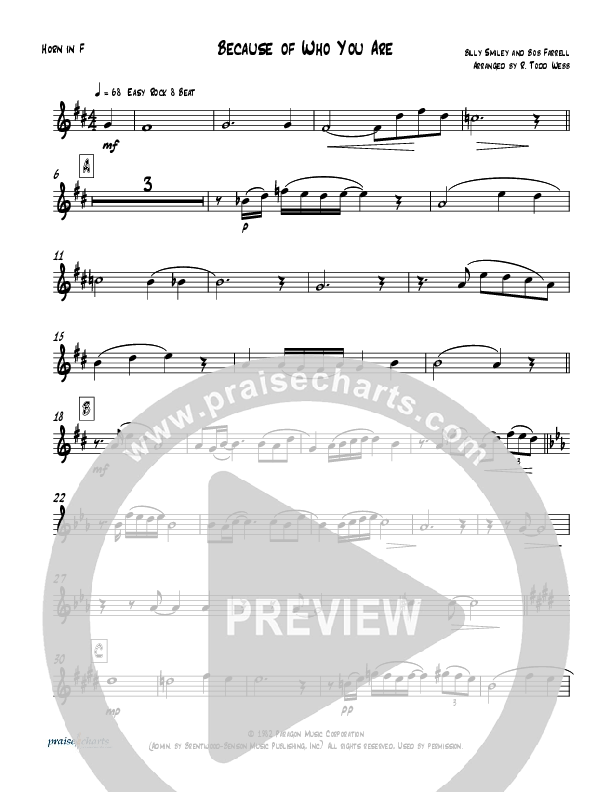 Because Of Who You Are (Instrumental) French Horn (Todd Webb)