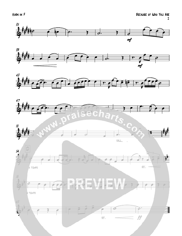 Because Of Who You Are (Instrumental) French Horn (Todd Webb)