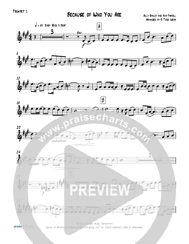 Because Of Who You Are (Instrumental) Trumpet 1 (Todd Webb)