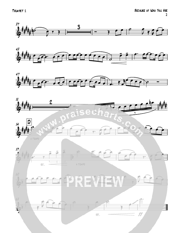 Because Of Who You Are (Instrumental) Trumpet 1 (Todd Webb)