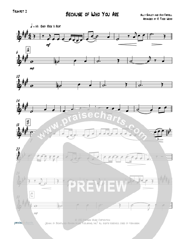 Because Of Who You Are (Instrumental) Trumpet 2 (Todd Webb)