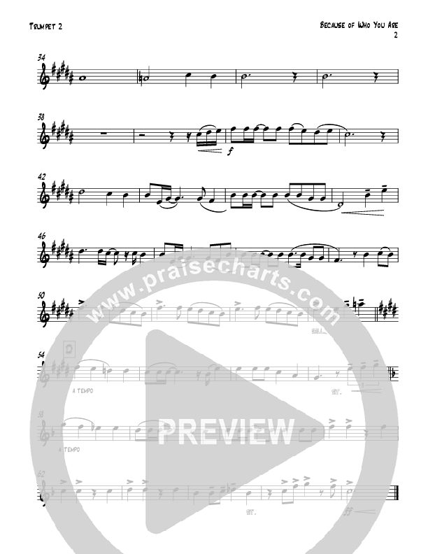Because Of Who You Are (Instrumental) Trumpet 2 (Todd Webb)