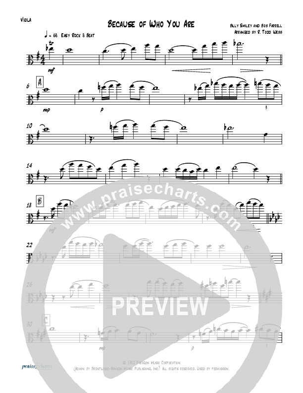 Because Of Who You Are (Instrumental) Viola (Todd Webb)