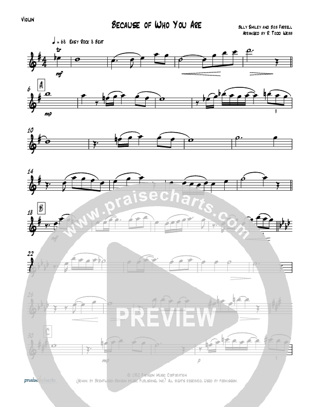 Because Of Who You Are (Instrumental) Violins (Todd Webb)