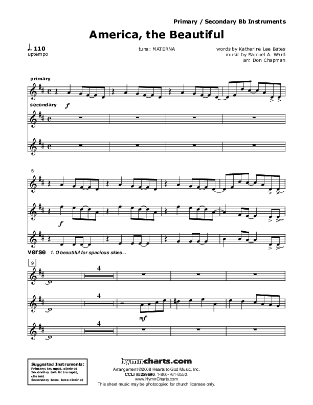 America The Beautiful Bb Instruments (Don Chapman)