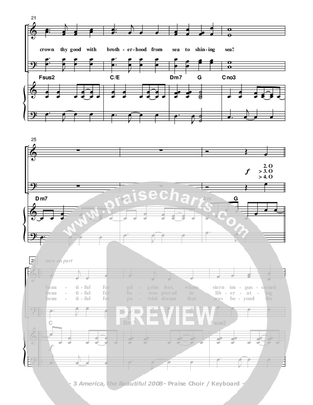 America The Beautiful Piano/Vocal (Don Chapman)