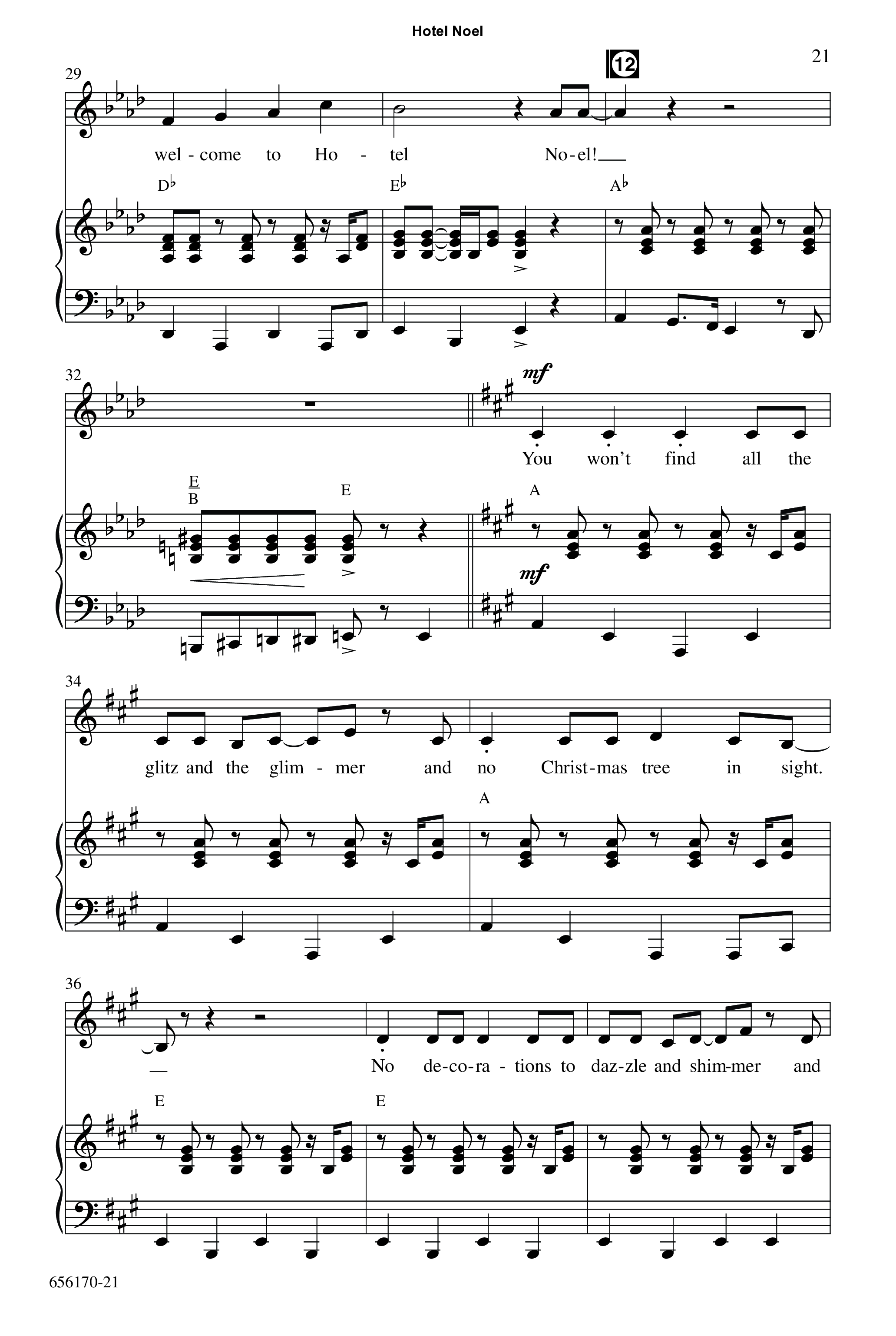 Hotel Noel (7 Song Choral Collection) Song 3 (Piano SATB) (WordKidz)