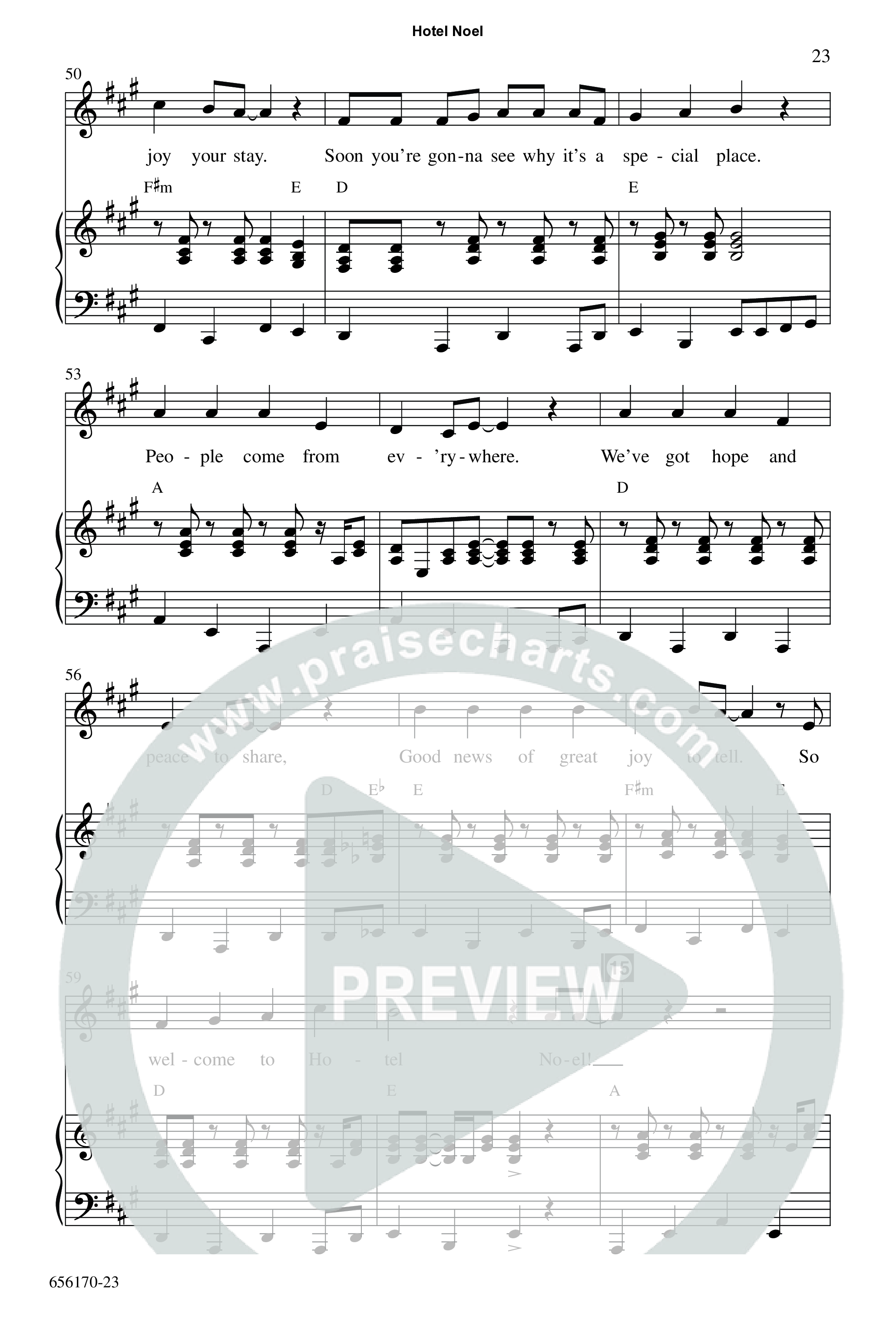Hotel Noel (7 Song Choral Collection) Song 3 (Piano SATB) (WordKidz)