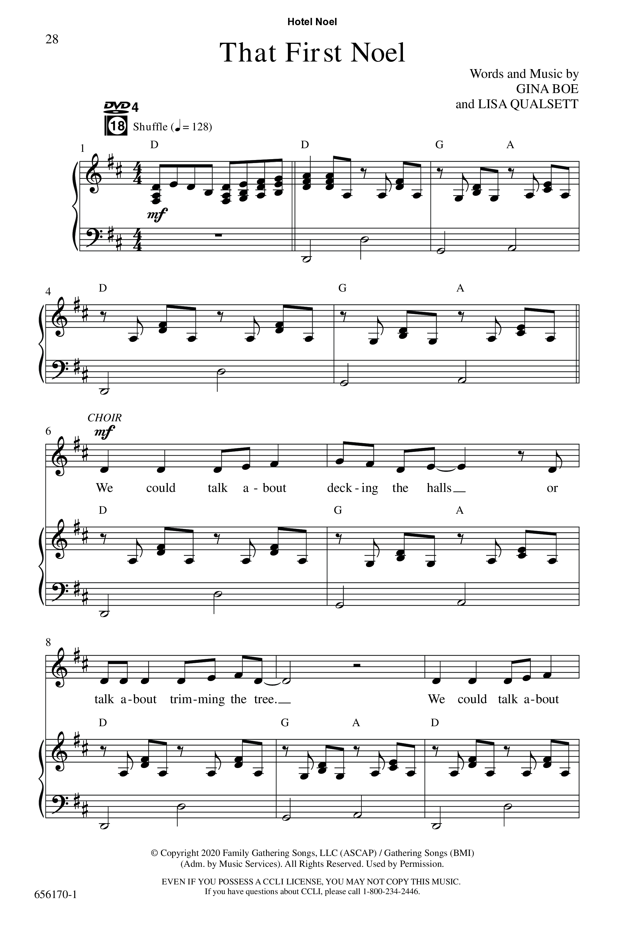 Hotel Noel (7 Song Choral Collection) Song 4 (Piano SATB) (WordKidz)