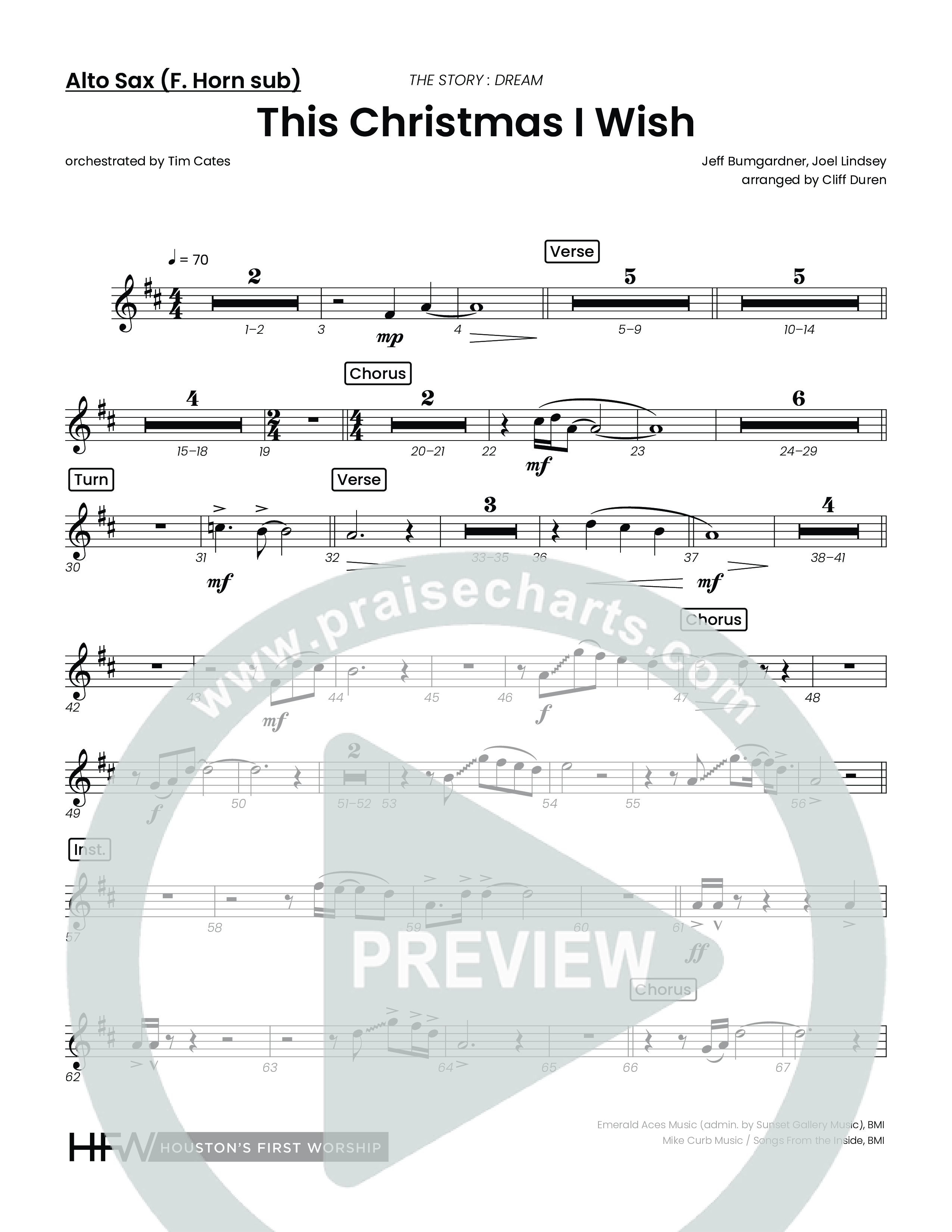 This Christmas I Wish (Choral Anthem SATB) Alto Sax (Houston's First Worship)