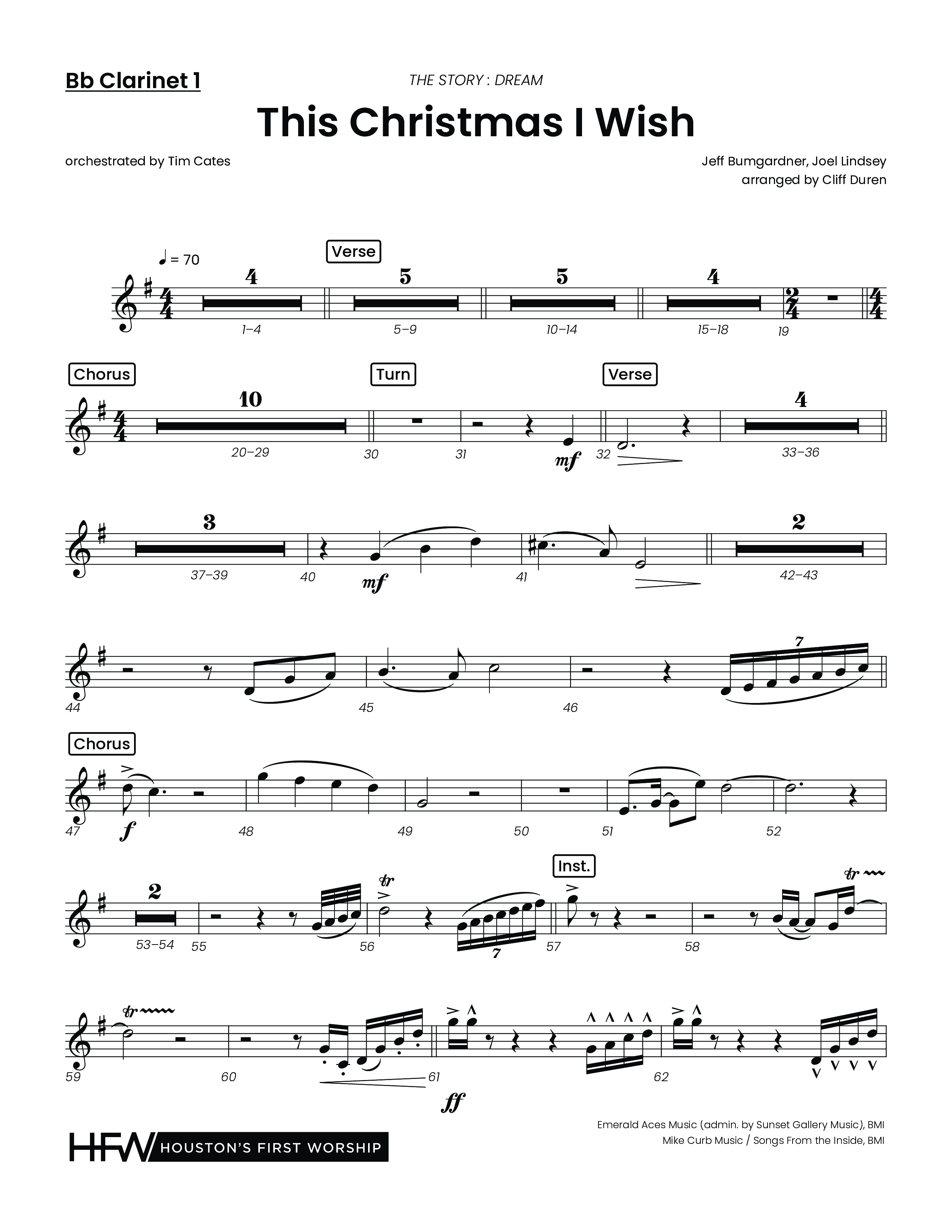 This Christmas I Wish (Choral Anthem SATB) Clarinet 1/2 (Houston's First Worship)