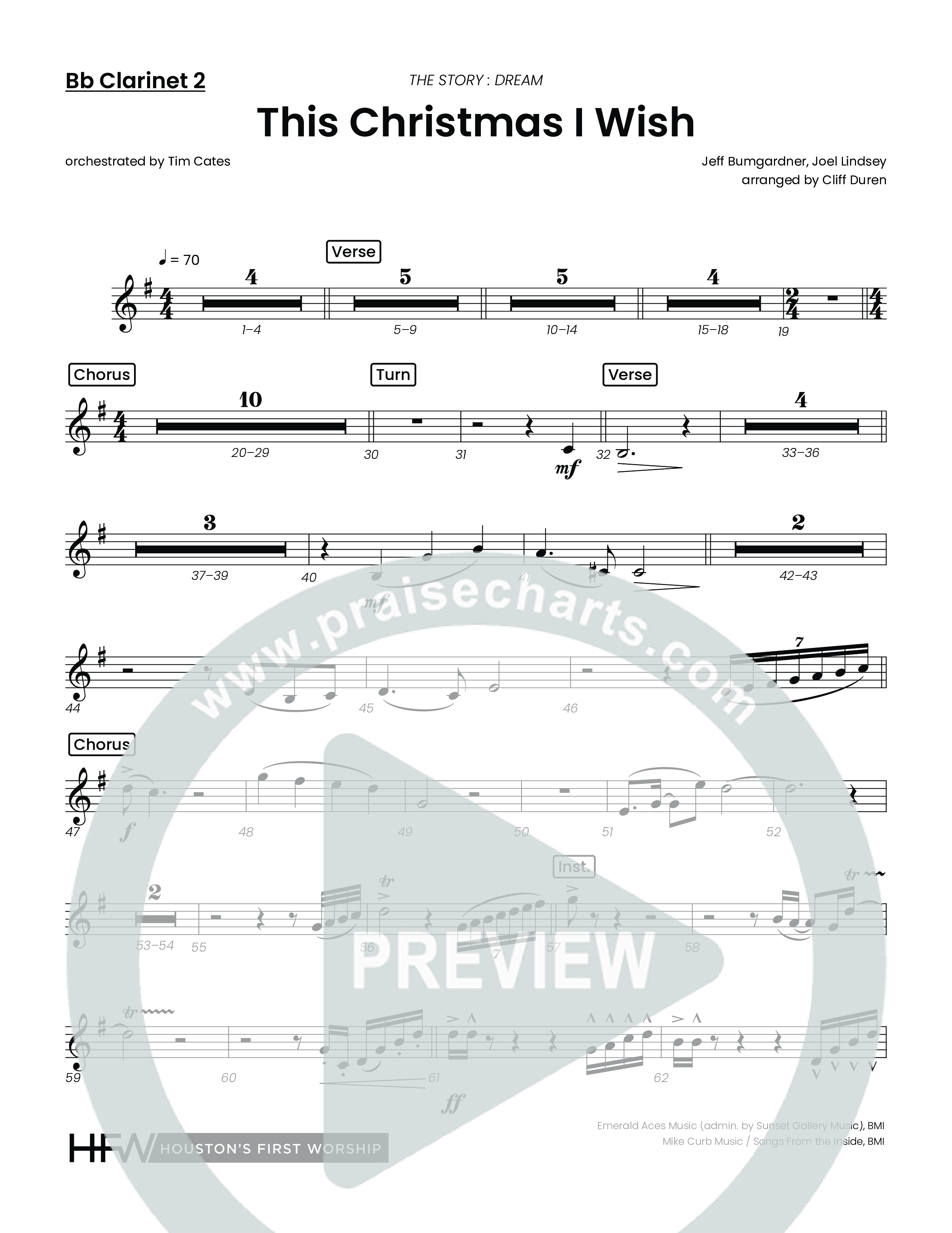 This Christmas I Wish (Choral Anthem SATB) Clarinet 1/2 (Houston's First Worship)