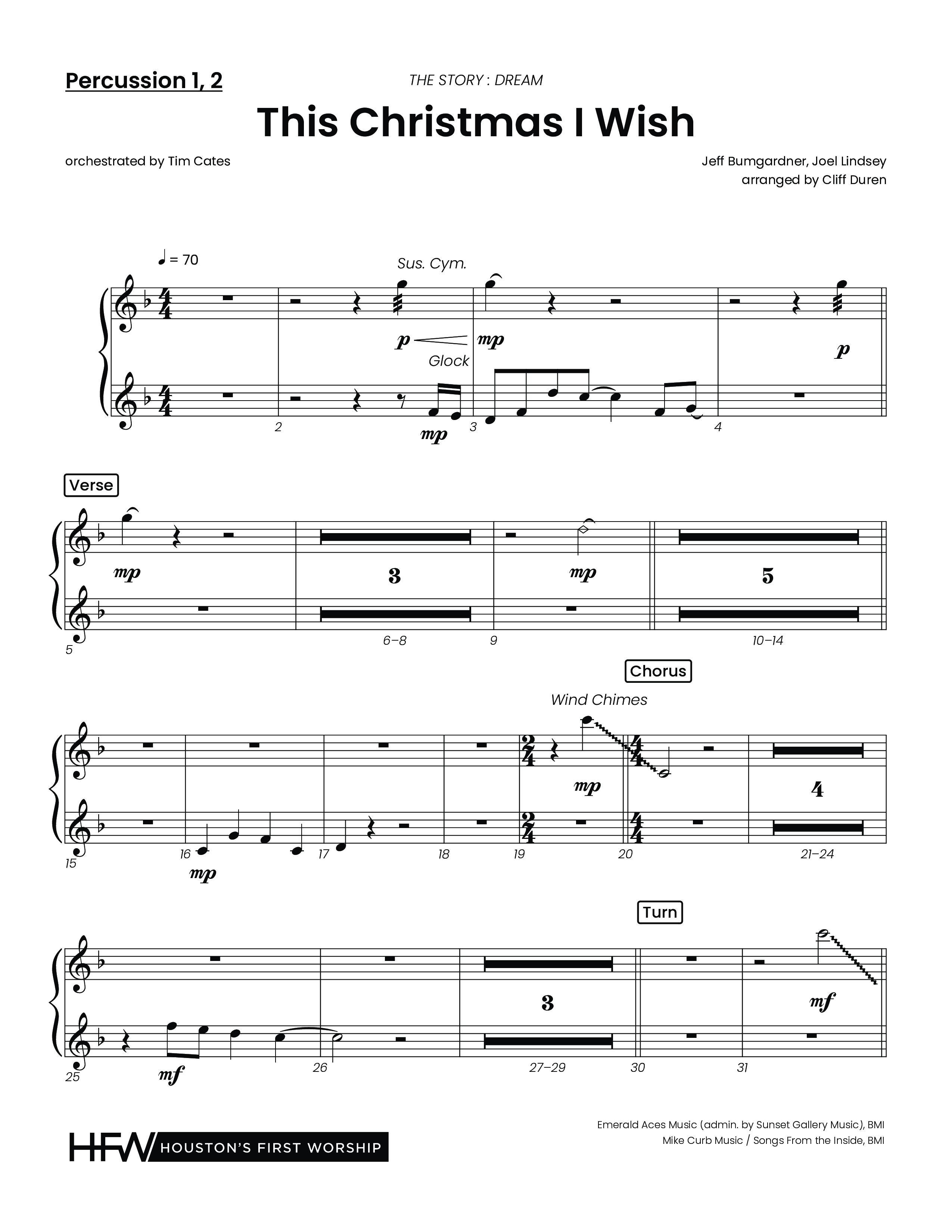 This Christmas I Wish (Choral Anthem SATB) Percussion 1/2 (Houston's First Worship)