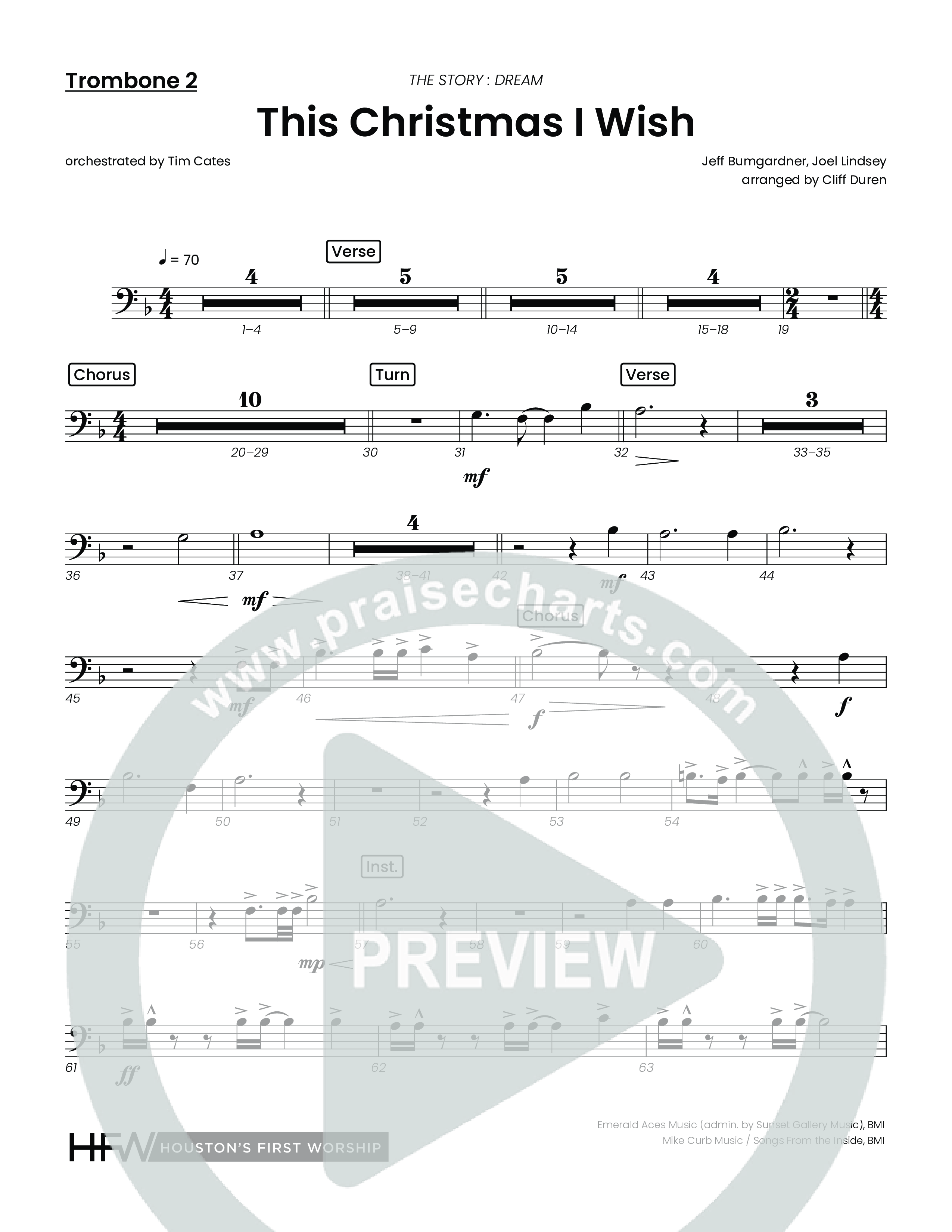 This Christmas I Wish (Choral Anthem SATB) Trombone 2 (Houston's First Worship)