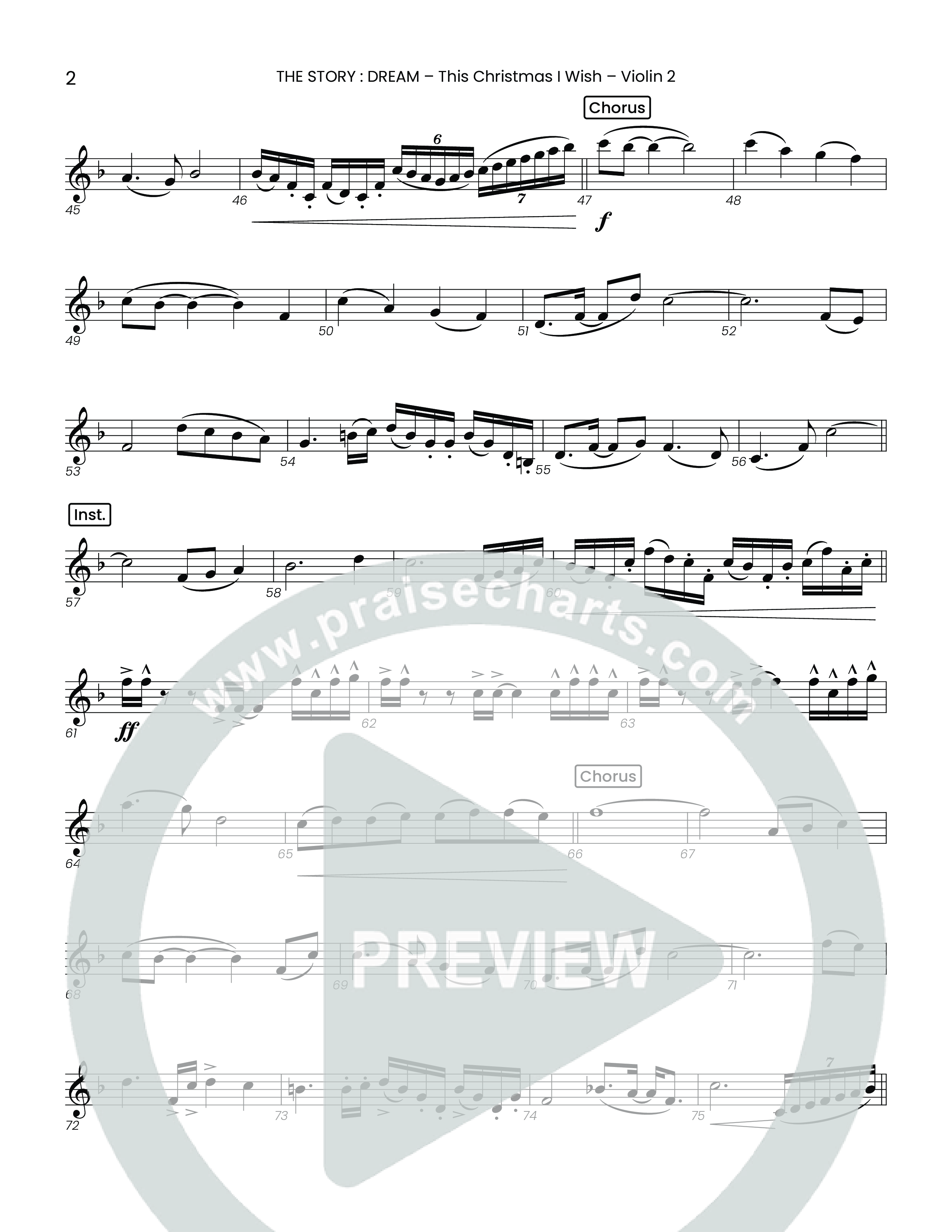 This Christmas I Wish (Choral Anthem SATB) Violin 2 (Houston's First Worship)