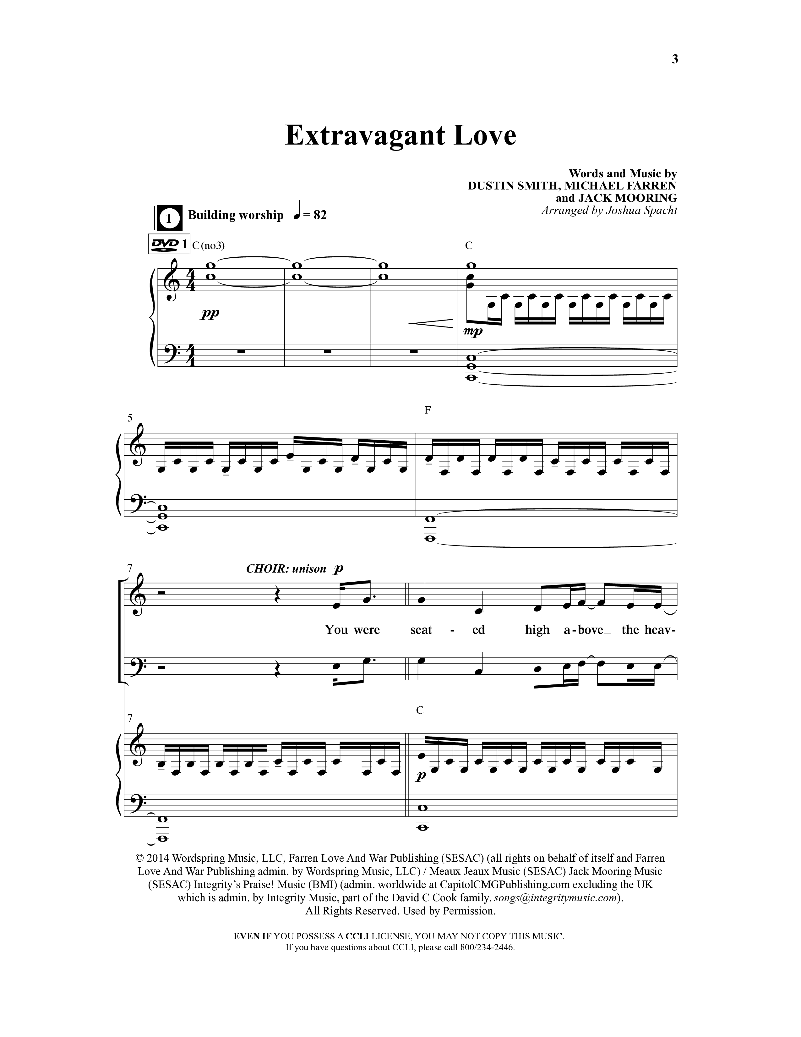 Extravagant Love (7 Song Choral Collection) Song 1 (Piano SATB) (Integrity Music / Arr. Joshua Spacht)