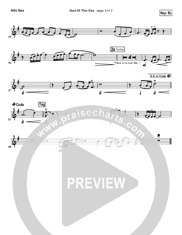 God Of This City Alto Sax (Bluetree)